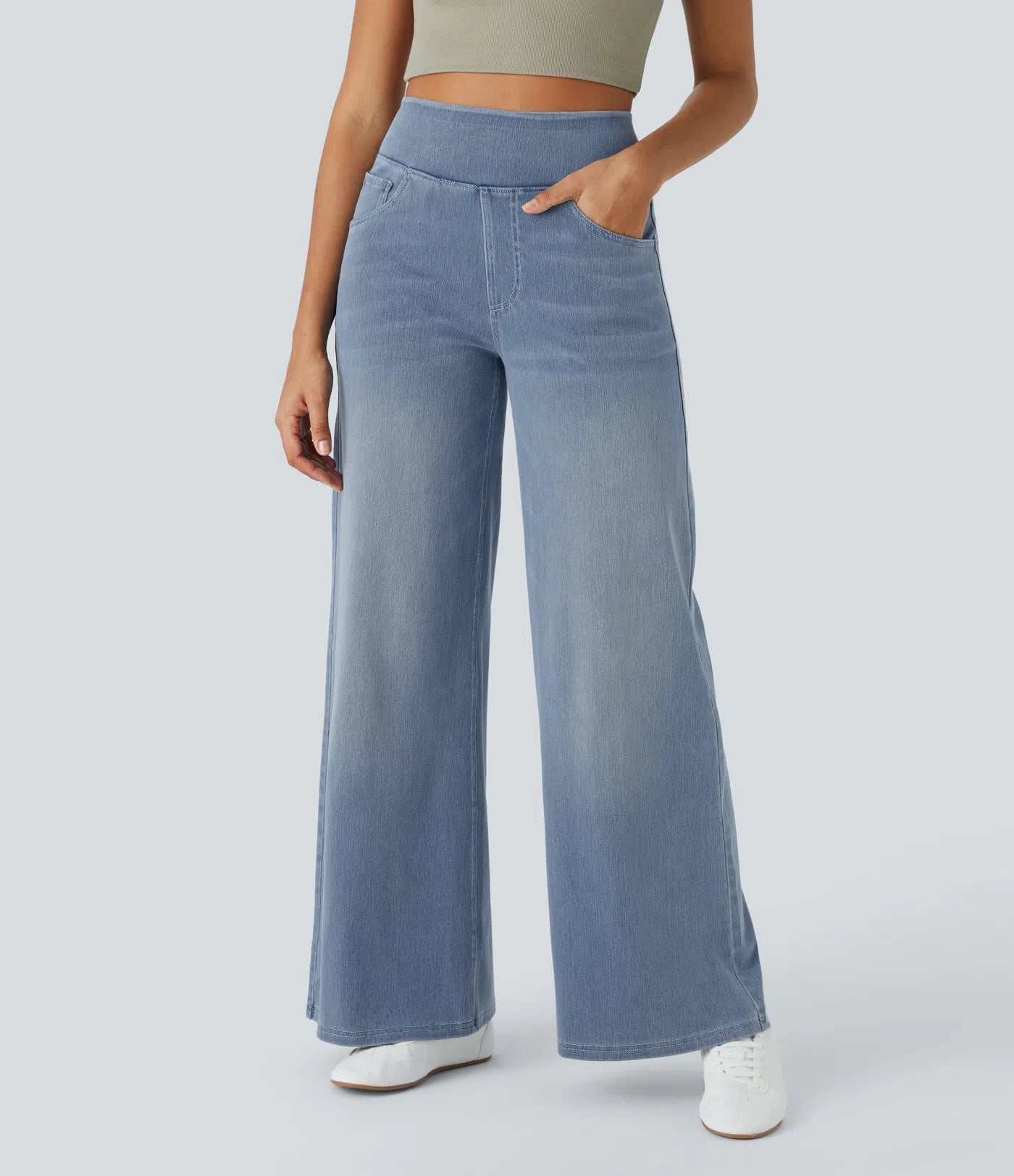 High-Waist Wide-Leg Jeans – Stretch Fit