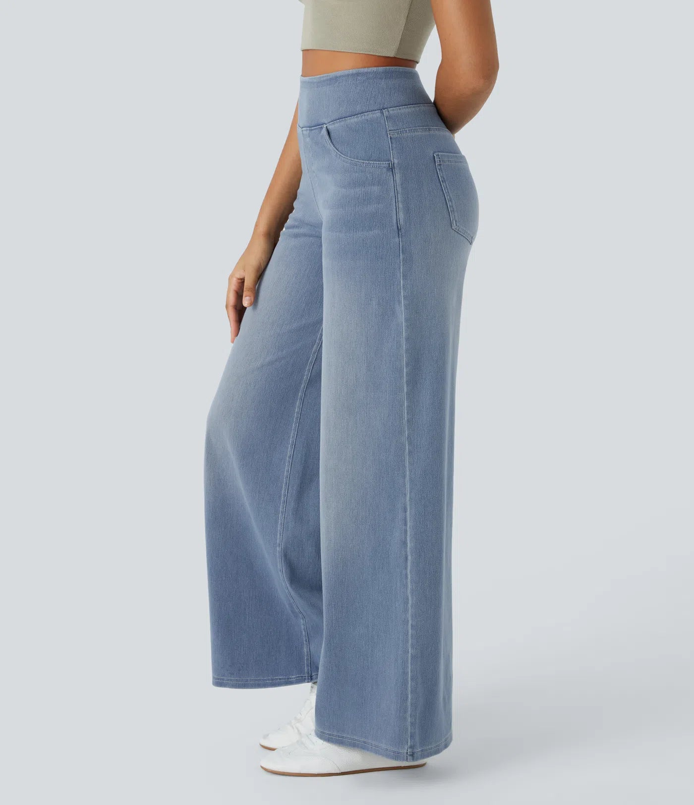 High-Waist Wide-Leg Jeans – Stretch Fit