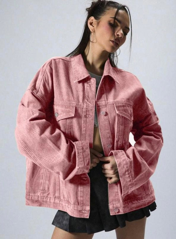 Oversized Denim Jacket β Drop Shoulder Fit