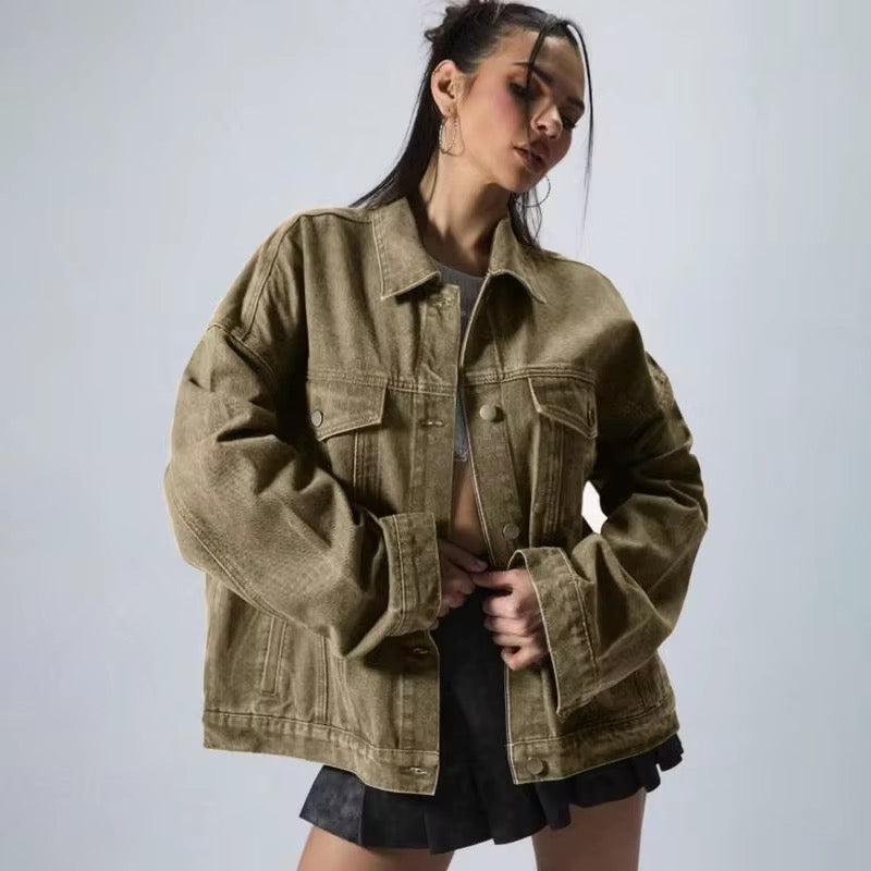 Oversized Denim Jacket β Drop Shoulder Fit