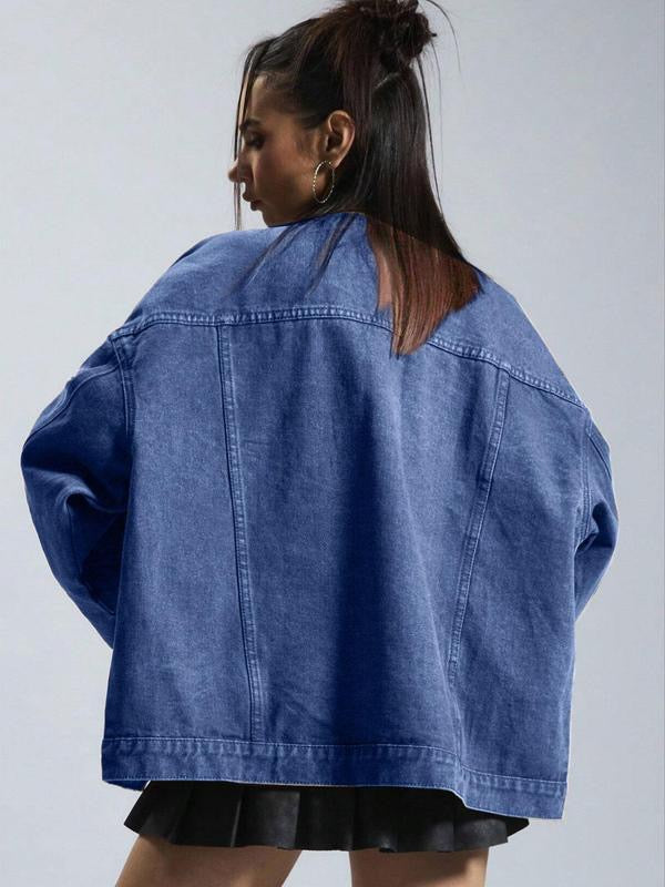Oversized Denim Jacket β Drop Shoulder Fit
