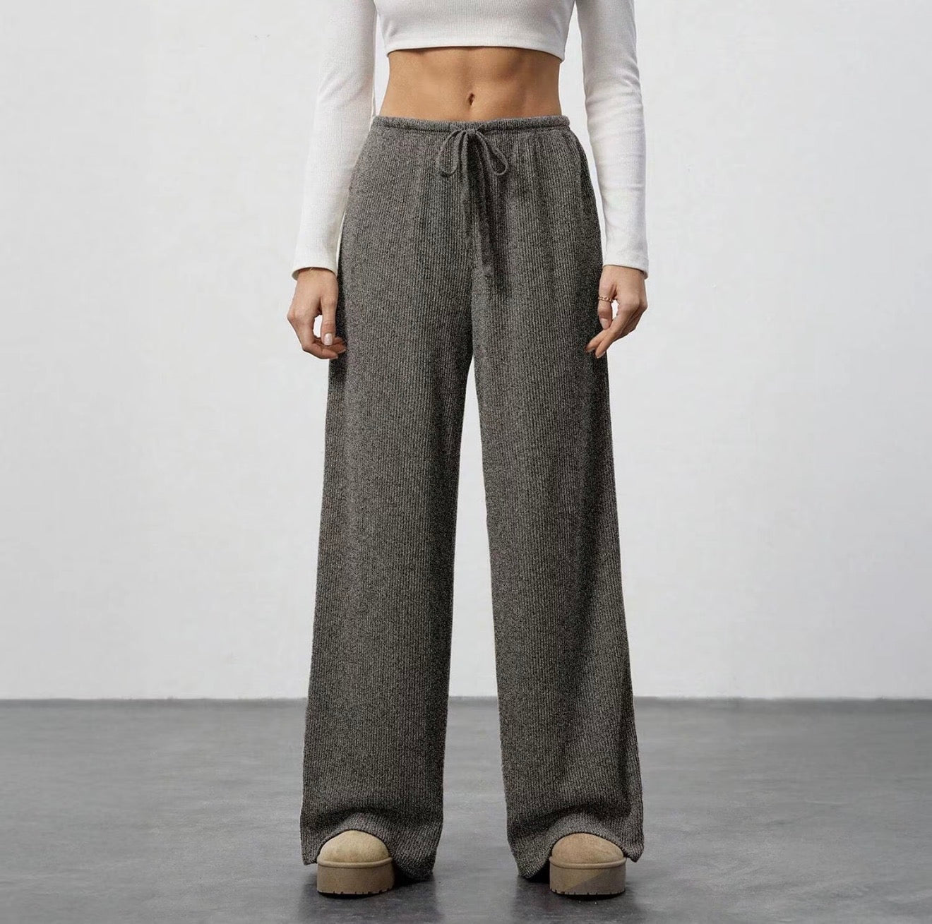 Casual Wide-Leg Track Pants – High Waist Style