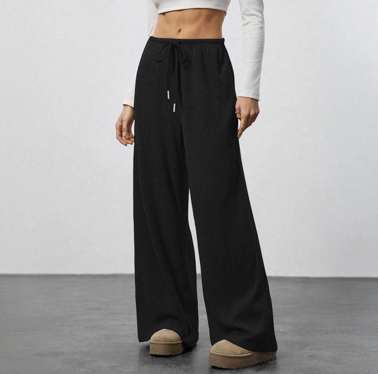 Casual Wide-Leg Track Pants – High Waist Style