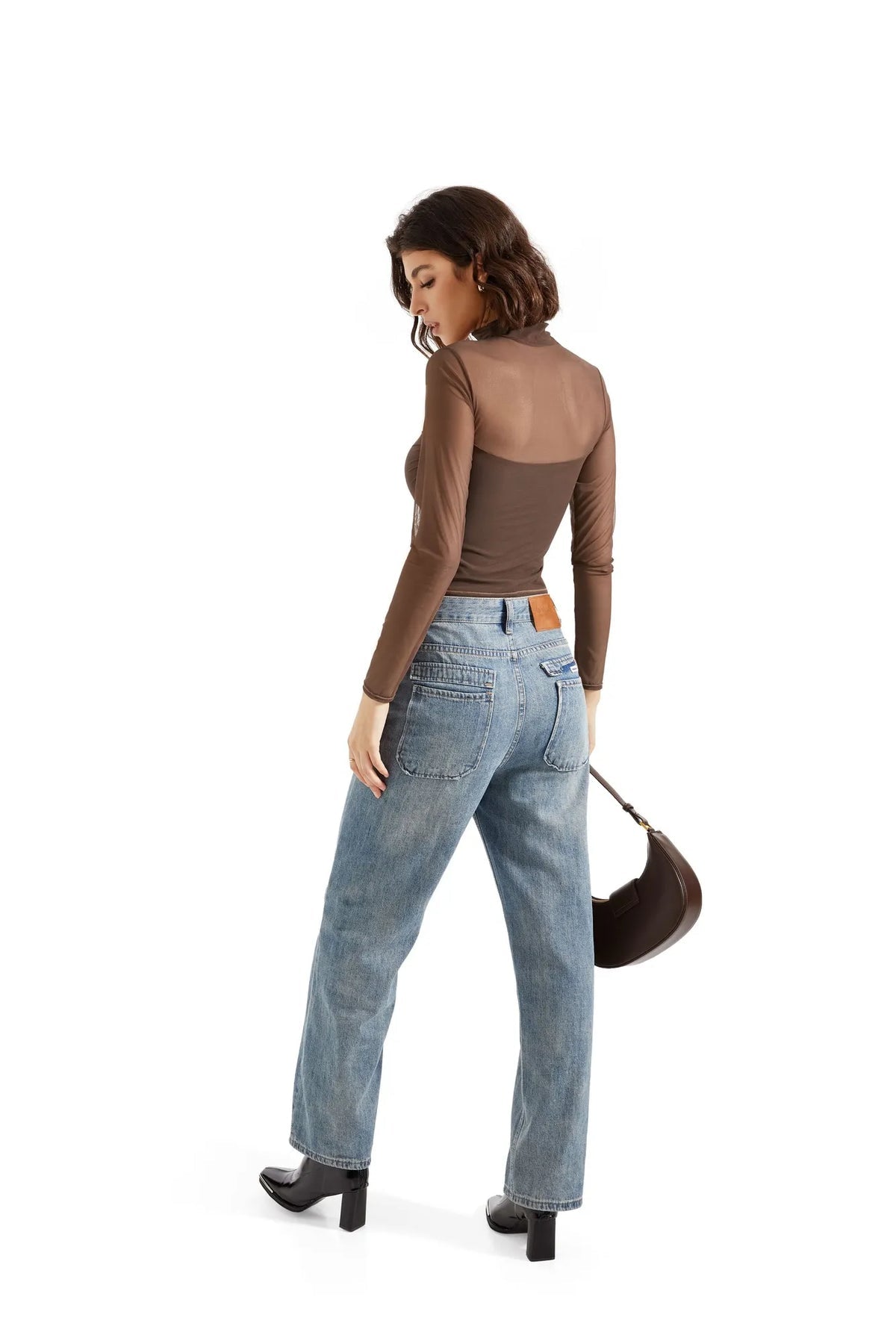 Contour Turtleneck Mesh Bodysuit – Sculpt Fit, Sheer Long Sleeves