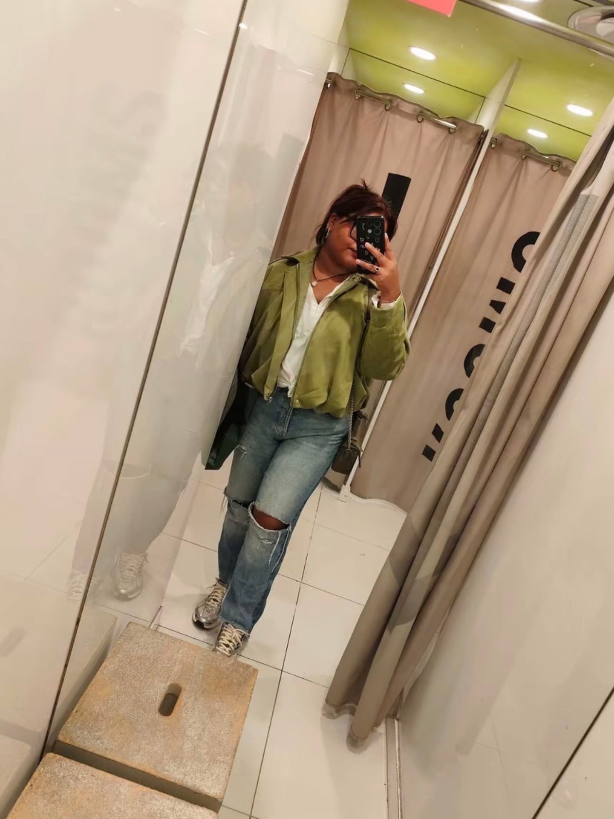 PHOTO Vintage Oversized Suede Bomber Jacket - Relaxed Zip Fit