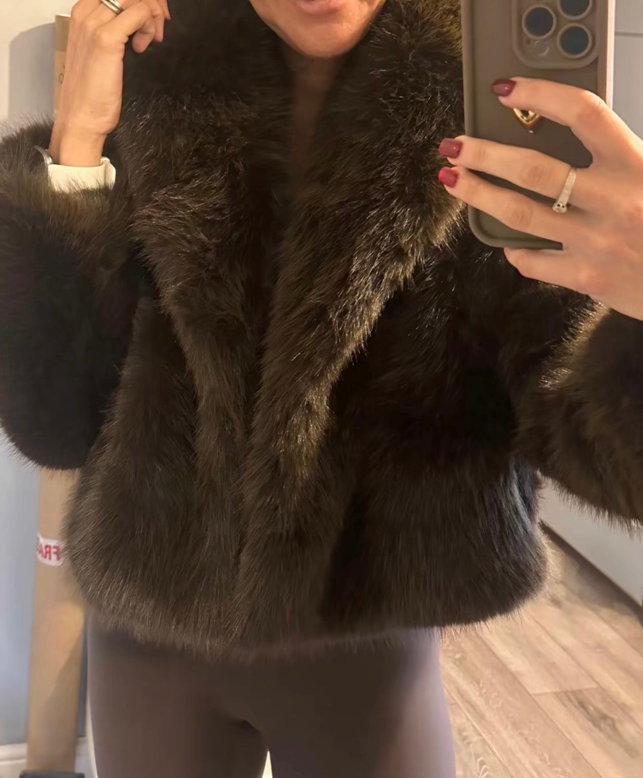 Weekend Away Fur Jacket Chocolate