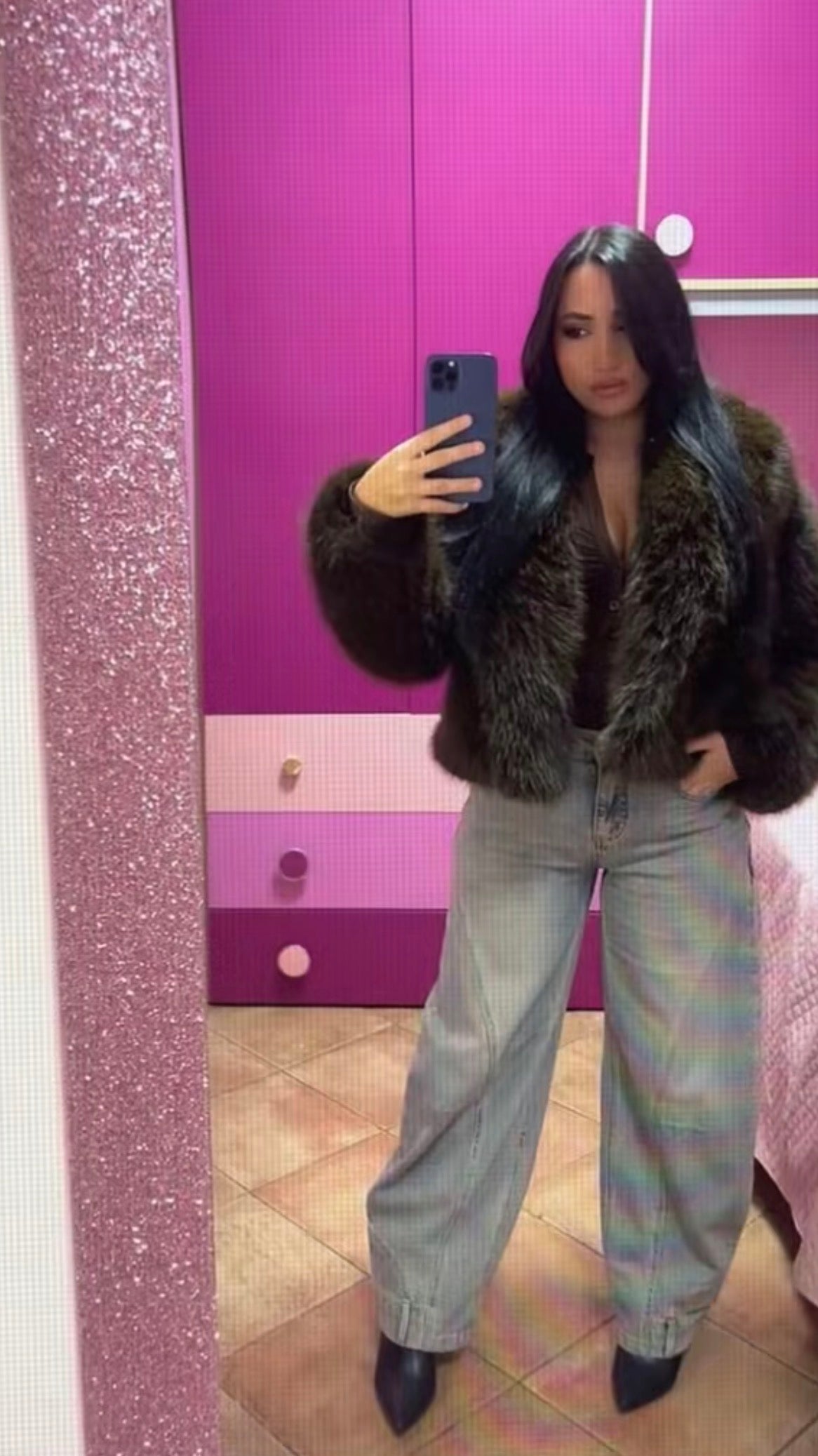 Weekend Away Fur Jacket Chocolate