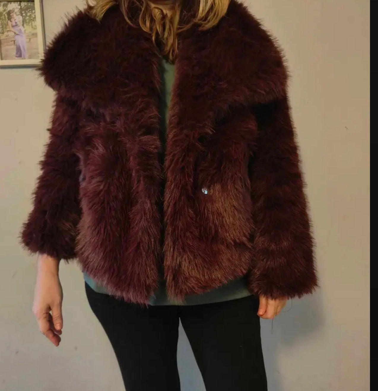 PHOTO Plush Faux-Fur Jacket – Oversized Collar, Luxe Soft Touch