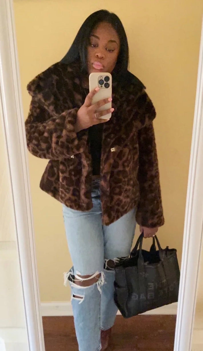 Weekend Away Fur Jacket Chocolate