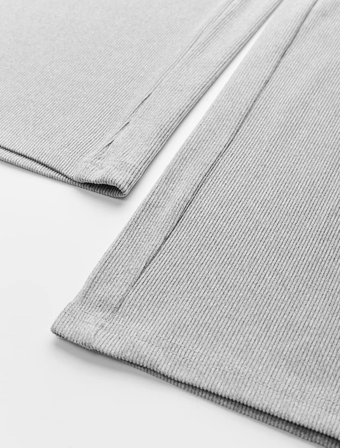 Two-piece Set Women's Solid Button Front Ribbed Crop Top & Elastic Waist Pants, Casual Long Sleeve Round Neck Top & Trousers 2 Piece Set for Spring & Fall, Women's Clothes for Daily Wear