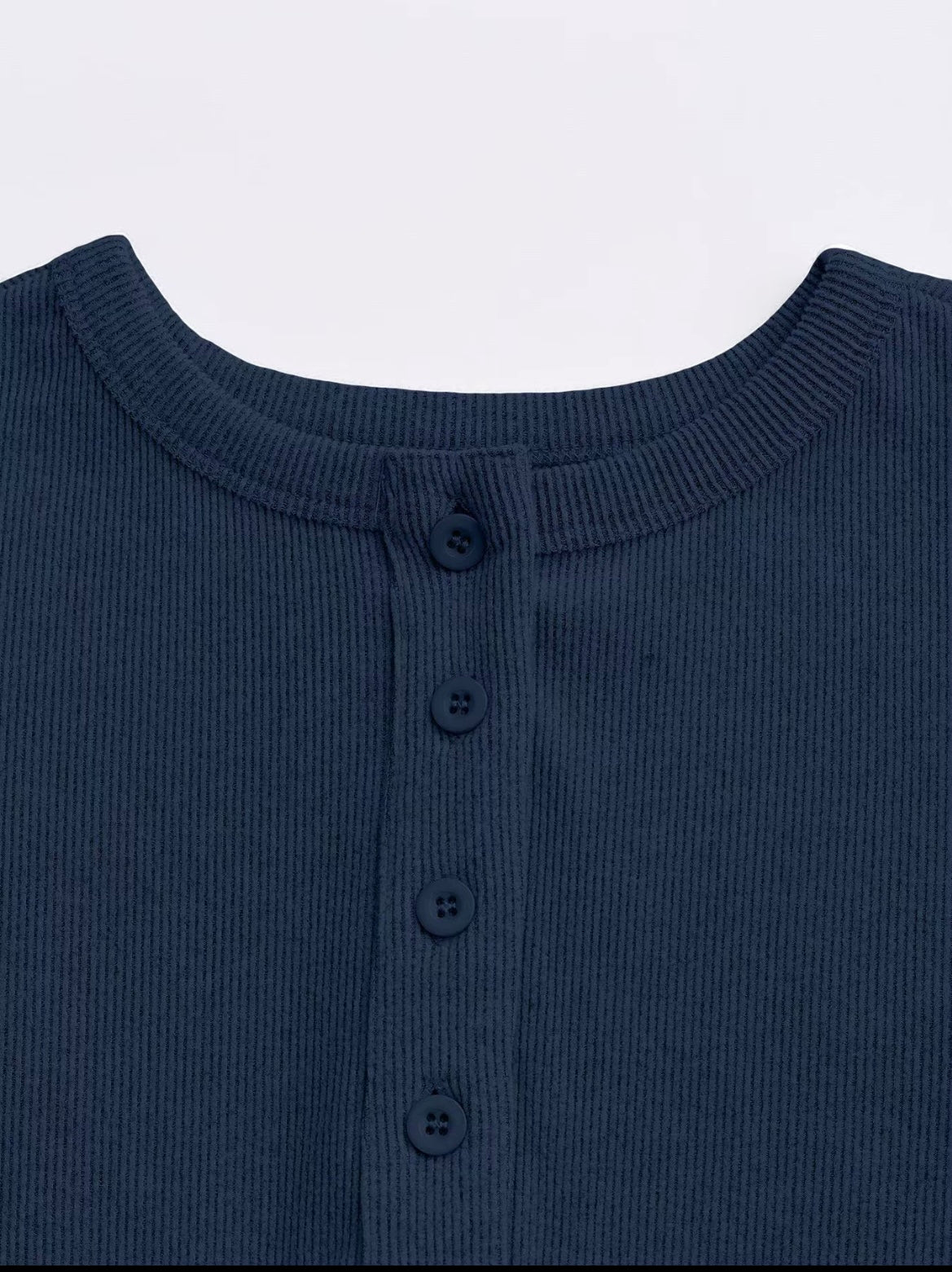 Two-piece Set Women's Solid Button Front Ribbed Crop Top & Elastic Waist Pants, Casual Long Sleeve Round Neck Top & Trousers 2 Piece Set for Spring & Fall, Women's Clothes for Daily Wear