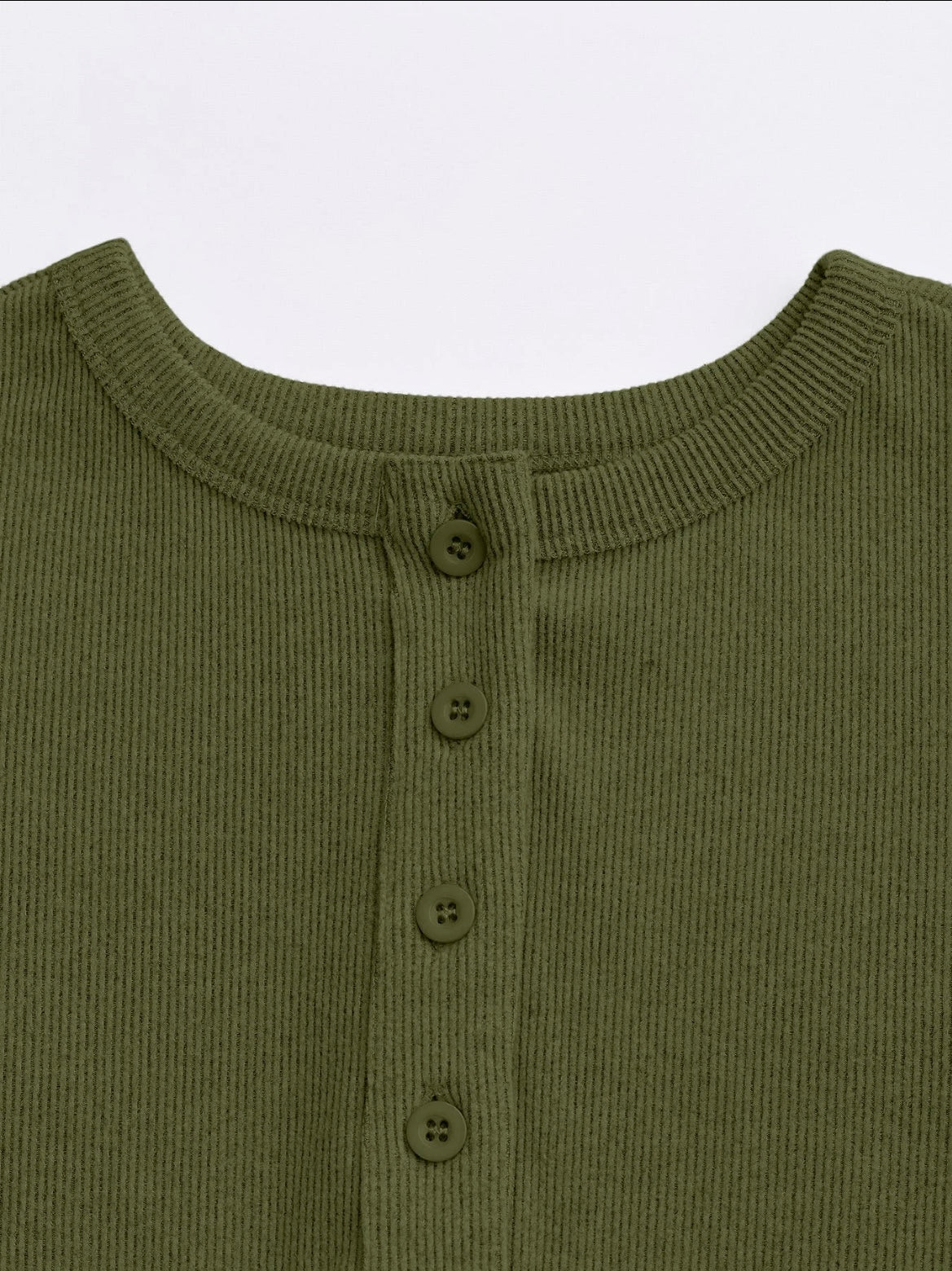 Two-piece Set Women's Solid Button Front Ribbed Crop Top & Elastic Waist Pants, Casual Long Sleeve Round Neck Top & Trousers 2 Piece Set for Spring & Fall, Women's Clothes for Daily Wear