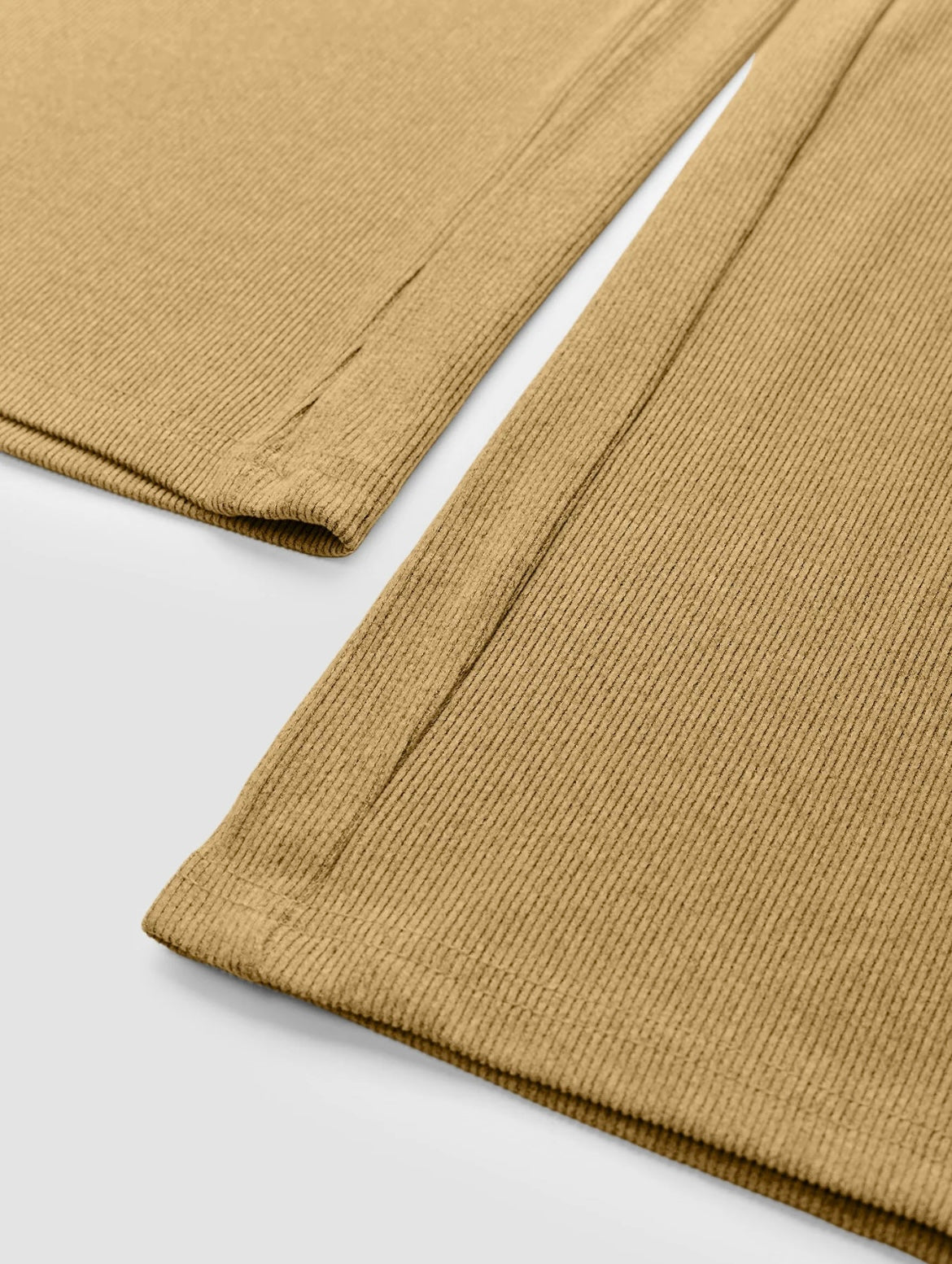 Two-piece Set Women's Solid Button Front Ribbed Crop Top & Elastic Waist Pants, Casual Long Sleeve Round Neck Top & Trousers 2 Piece Set for Spring & Fall, Women's Clothes for Daily Wear