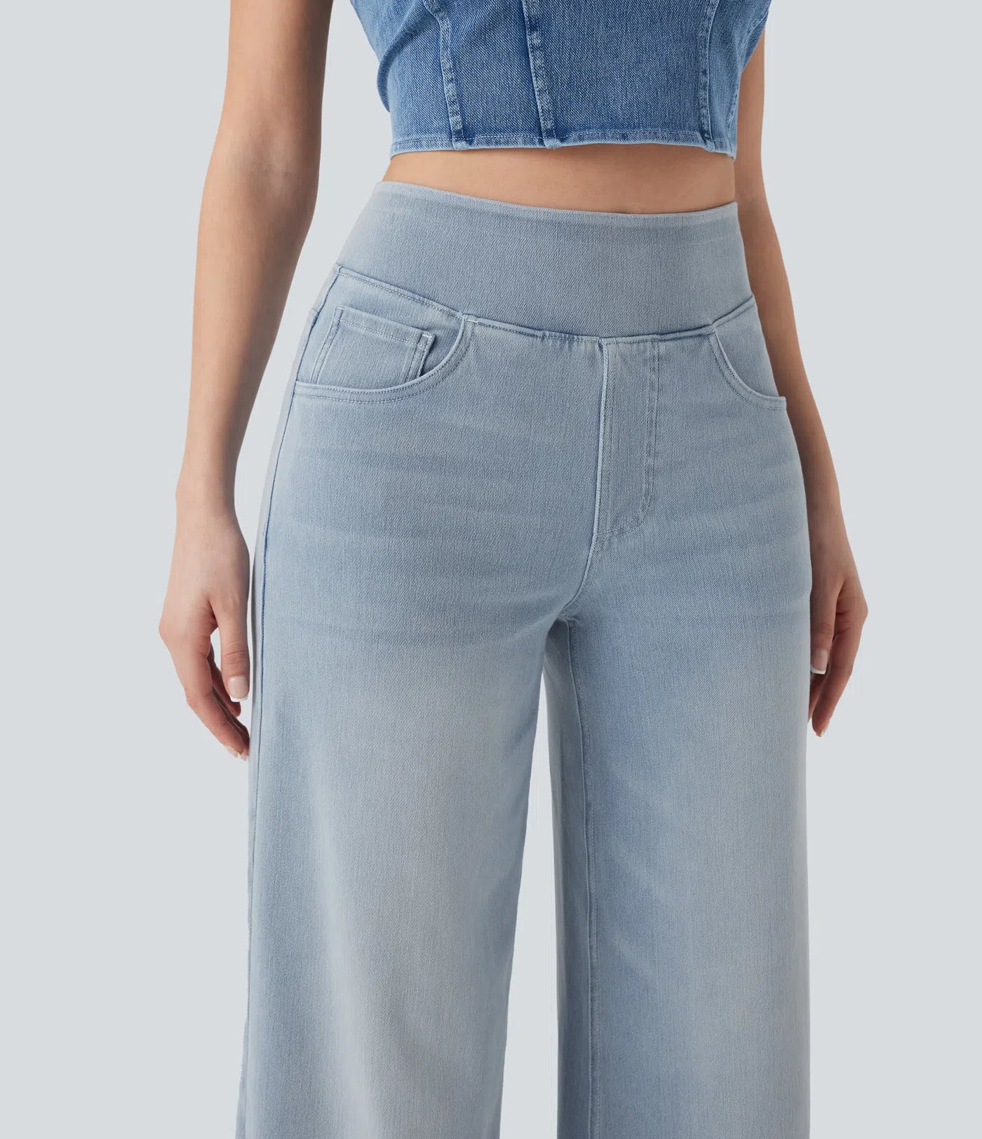 High-Waist Wide-Leg Jeans – Stretch Fit