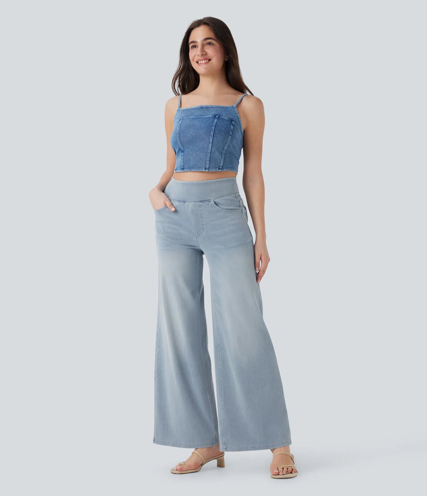 High-Waist Wide-Leg Jeans – Stretch Fit