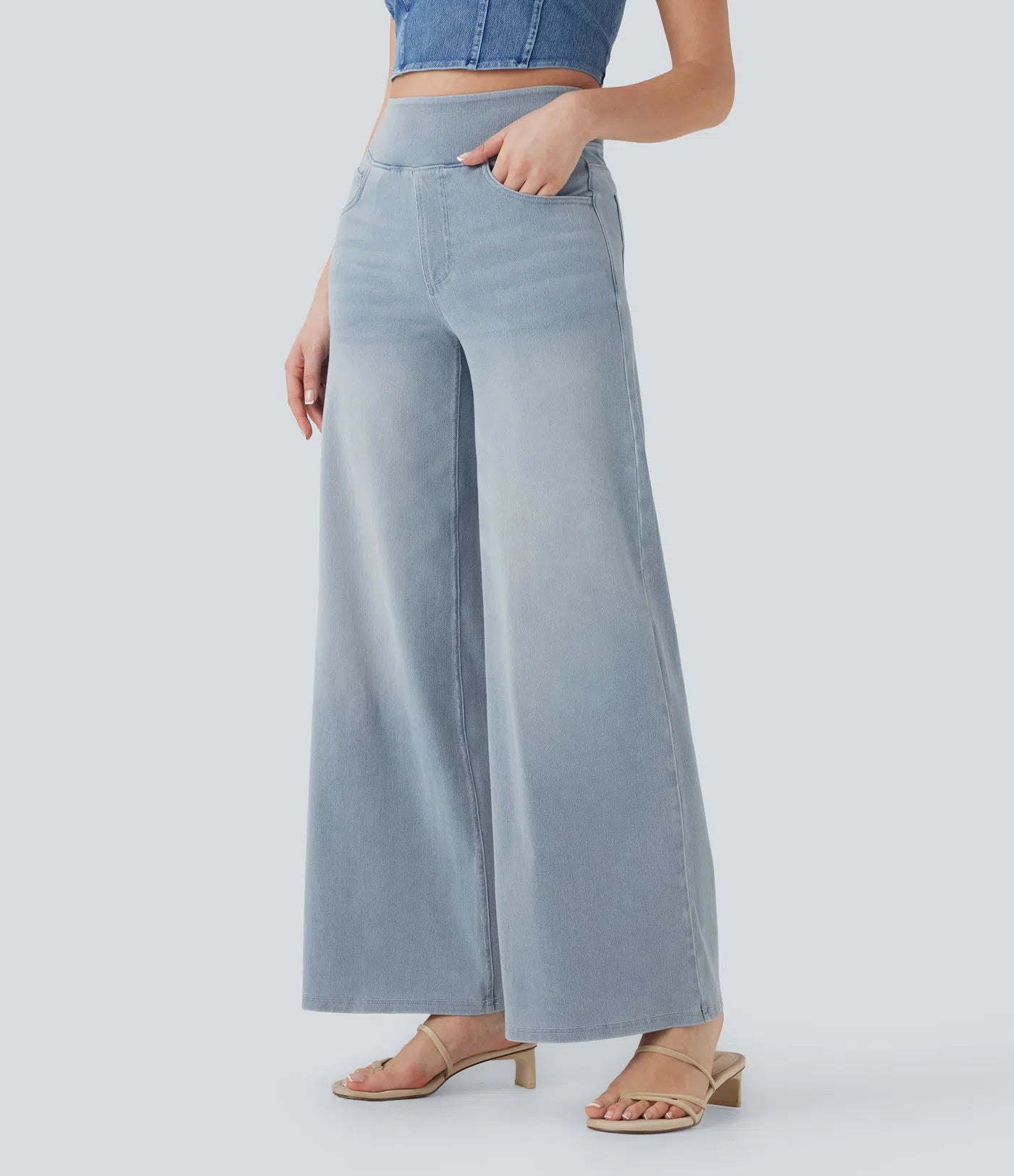 High-Waist Wide-Leg Jeans – Stretch Fit