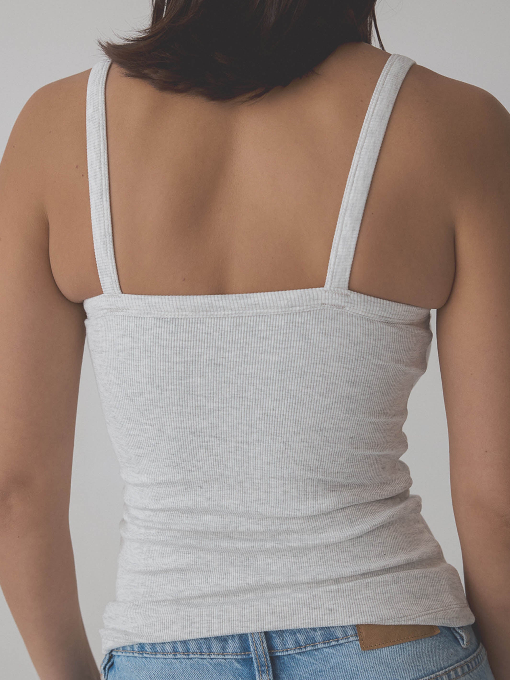 Ribbed Square Neck Brami β Full-Length Fit