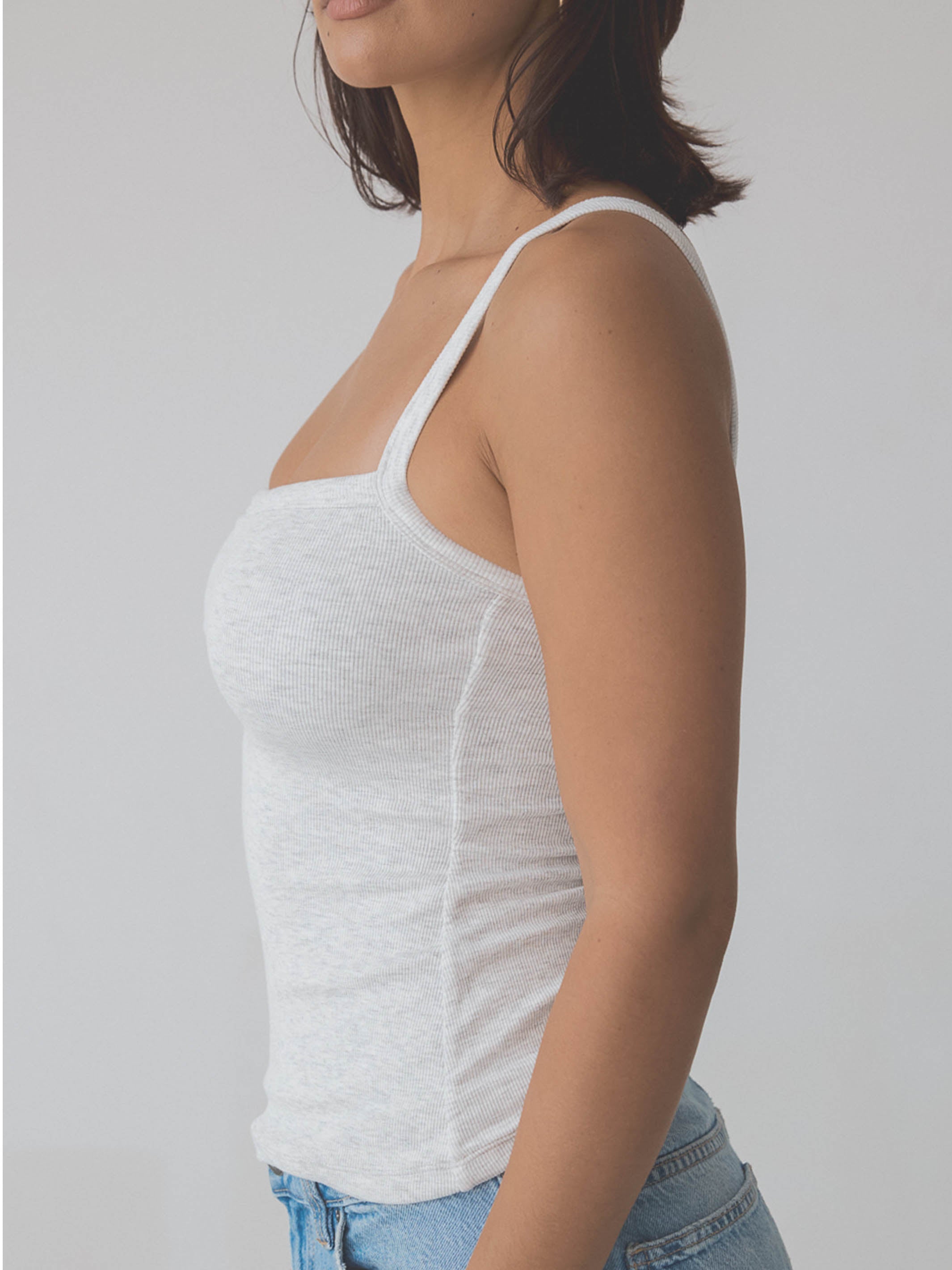 Ribbed Square Neck Brami β Full-Length Fit