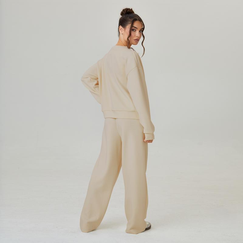 Slouchy V-Neck Cardigan & Drawstring Wide-Leg – Soft Lounge Co-ord