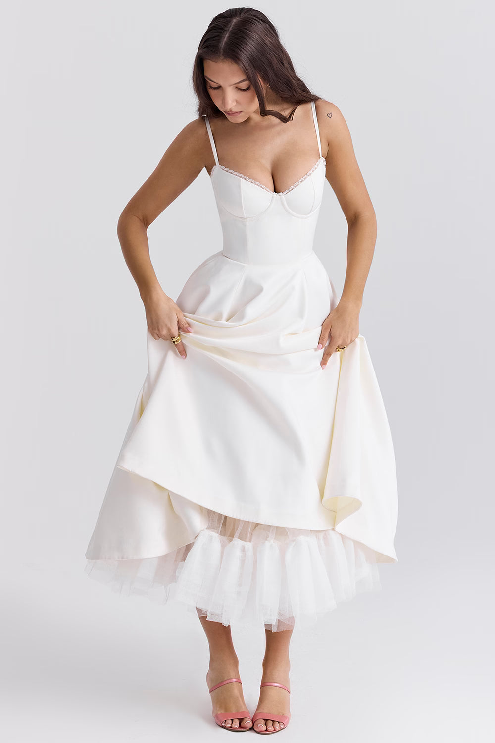 Mademoiselle Midi Dress - Ivory