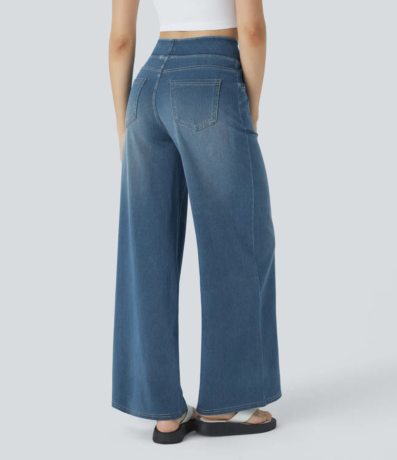 High-Waist Wide-Leg Jeans – Stretch Fit