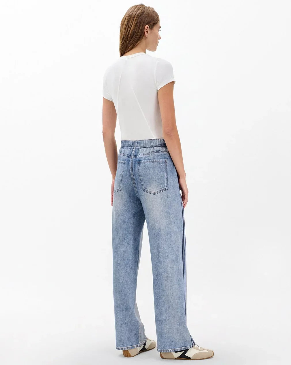 Two-Tone Sweat-Look Jeans – Vintage Wash