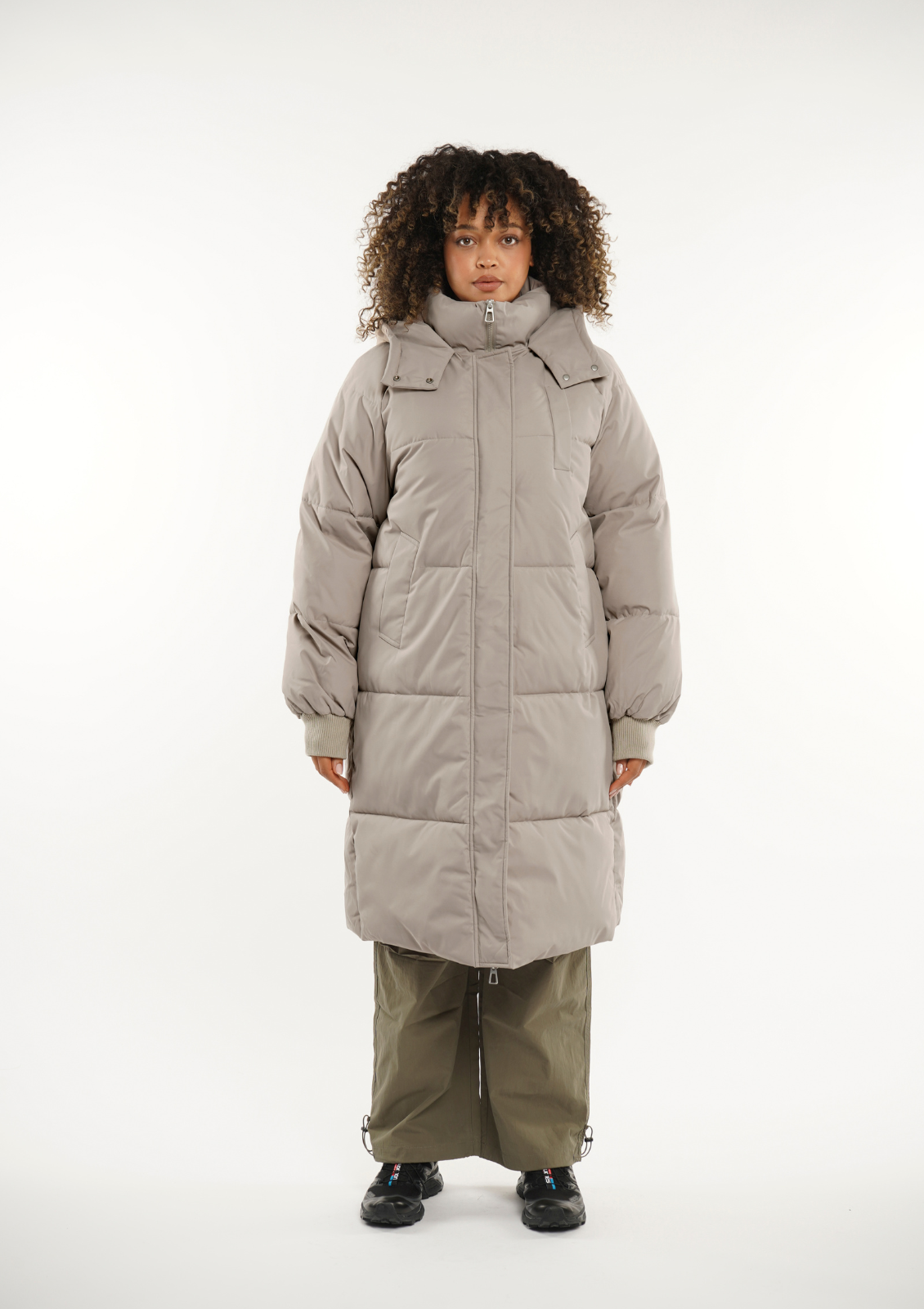 Hooded Long Puffer – Warm Hood & Deep Patch Pockets