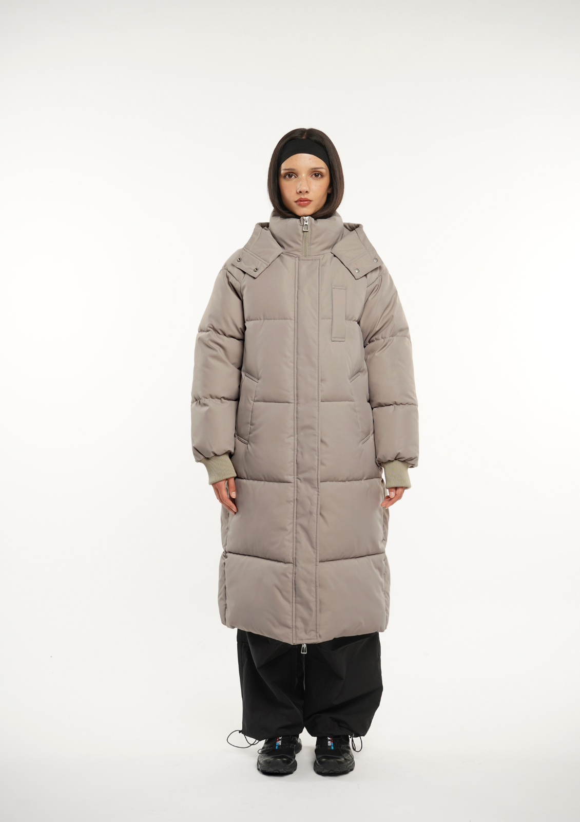 Hooded Long Puffer – Warm Hood & Deep Patch Pockets