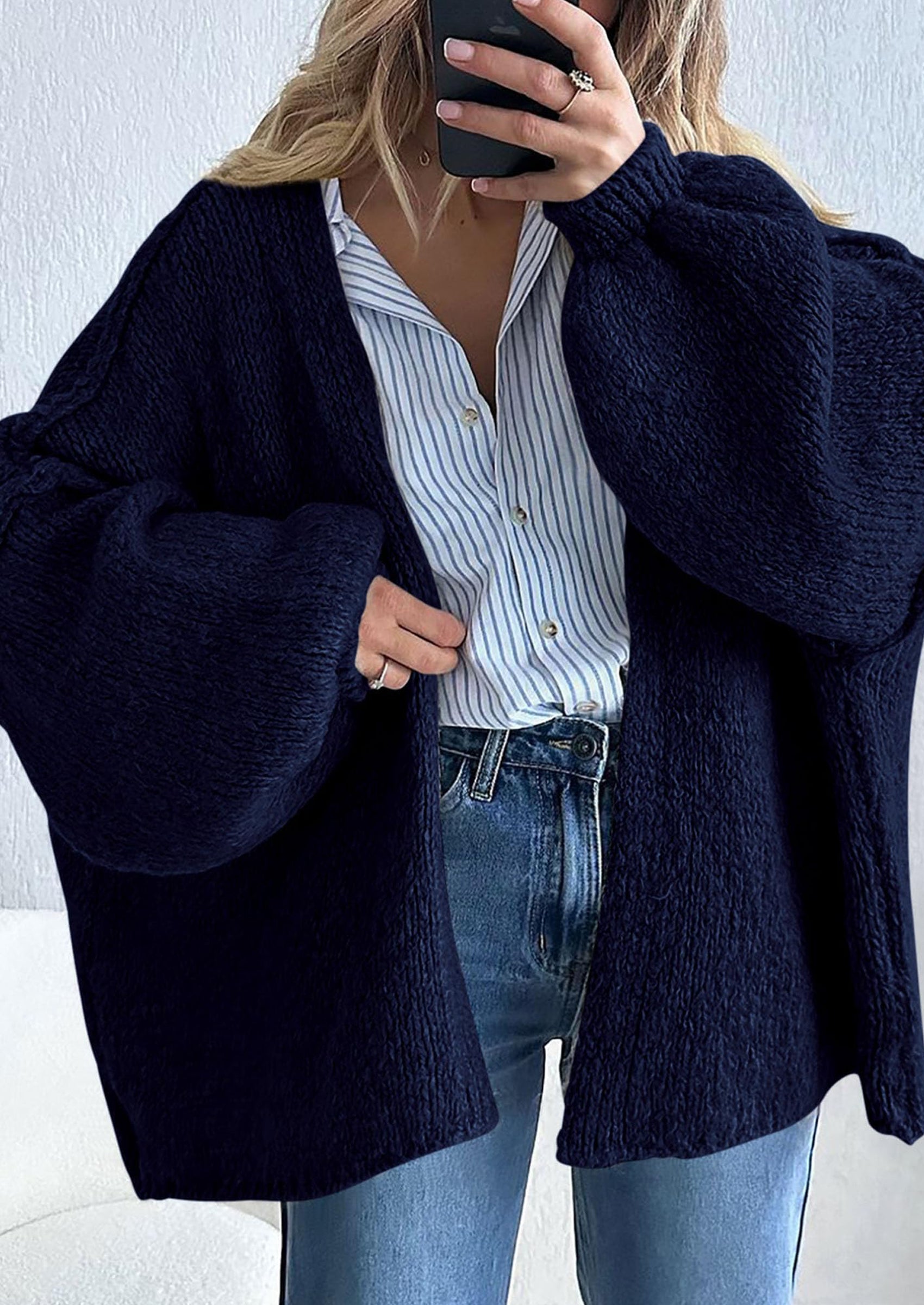 Oversized Open-Front Cardigan – Lantern Slee