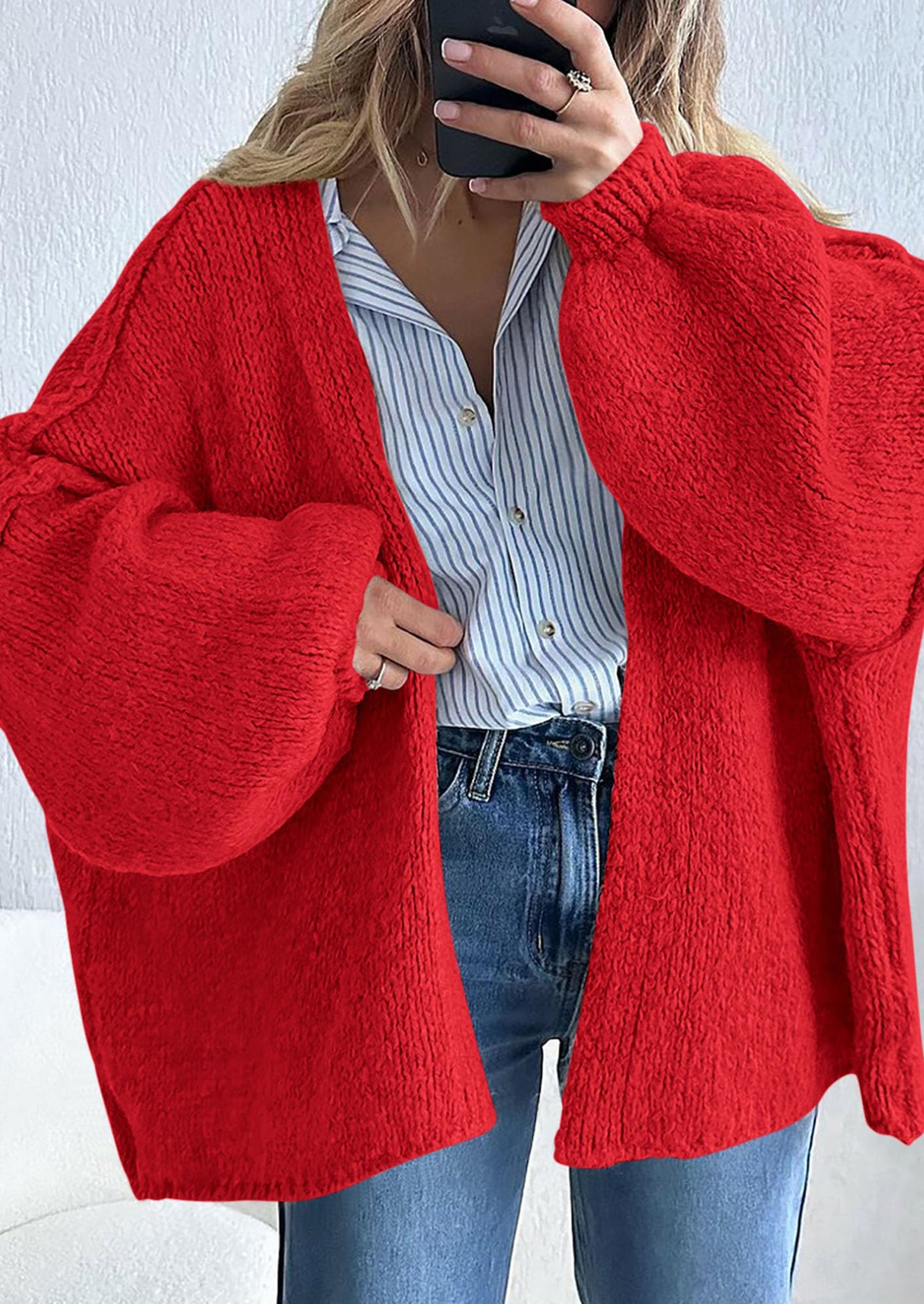 Oversized Open-Front Cardigan – Lantern Slee
