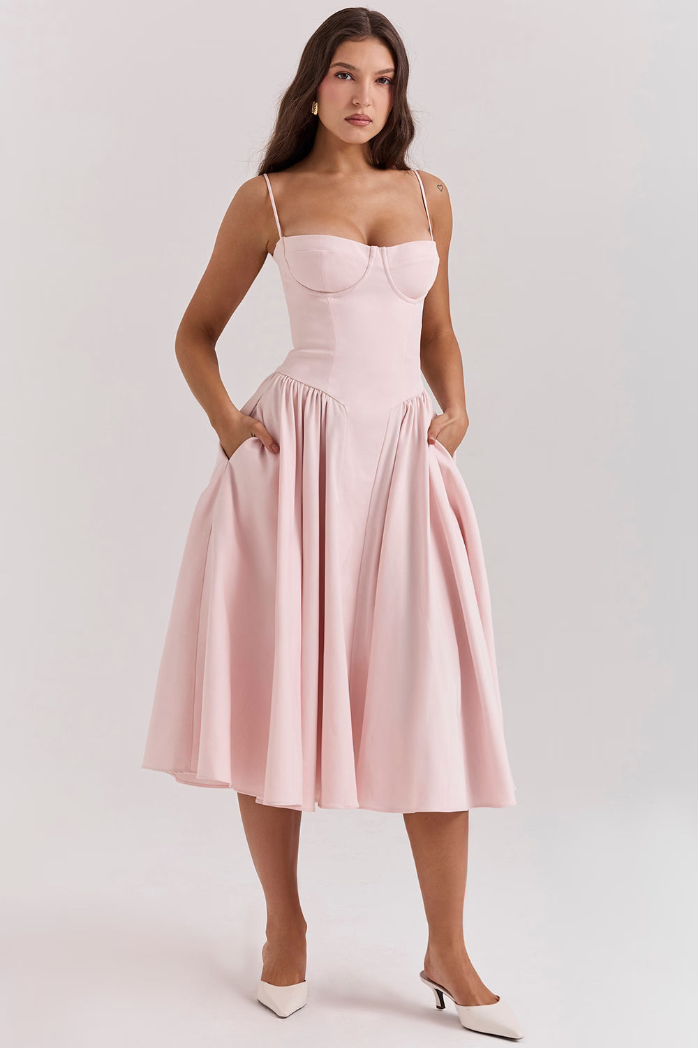 Samaria Midi Dress - Blush