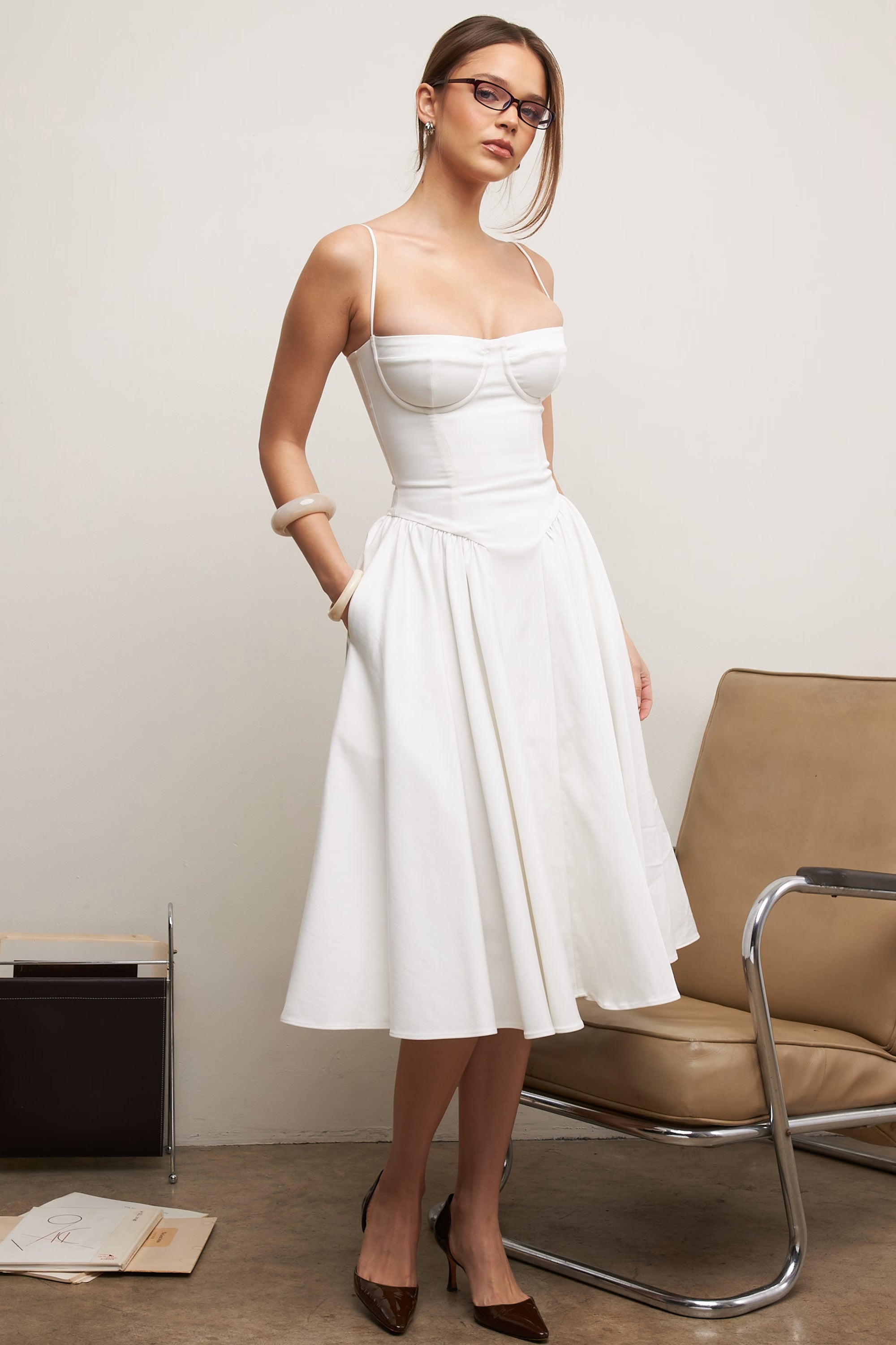 Samaria Midi Dress - Ivory