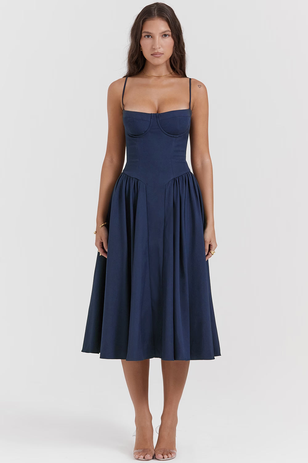 Samaria Midi Dress - Navy