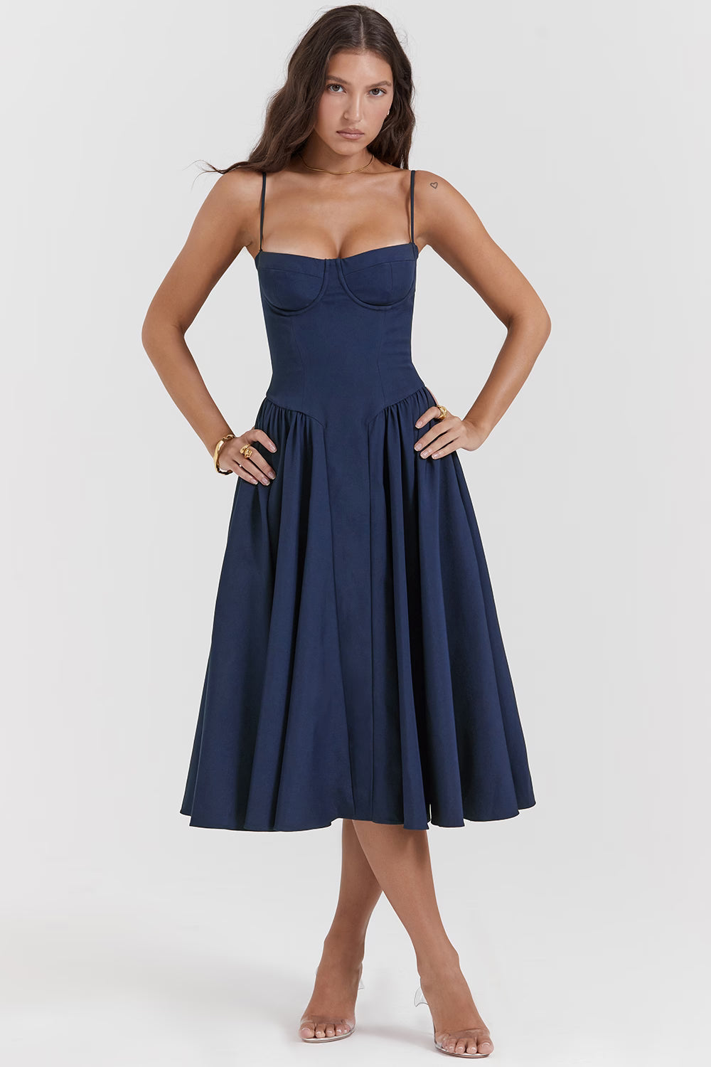 Samaria Midi Dress - Navy