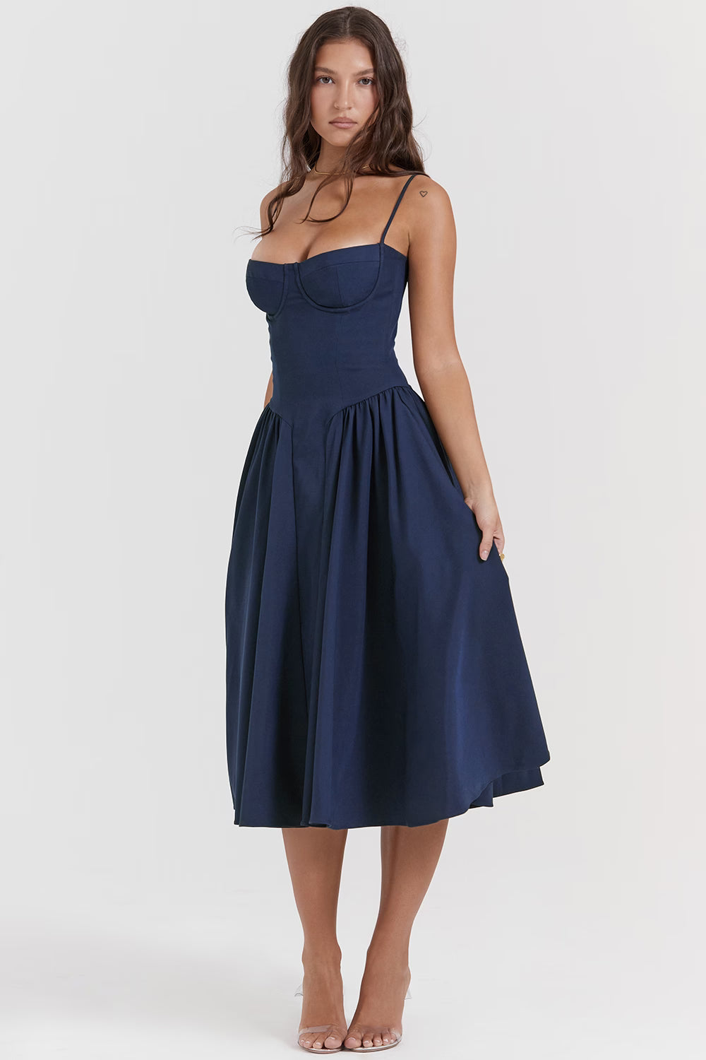 Samaria Midi Dress - Navy
