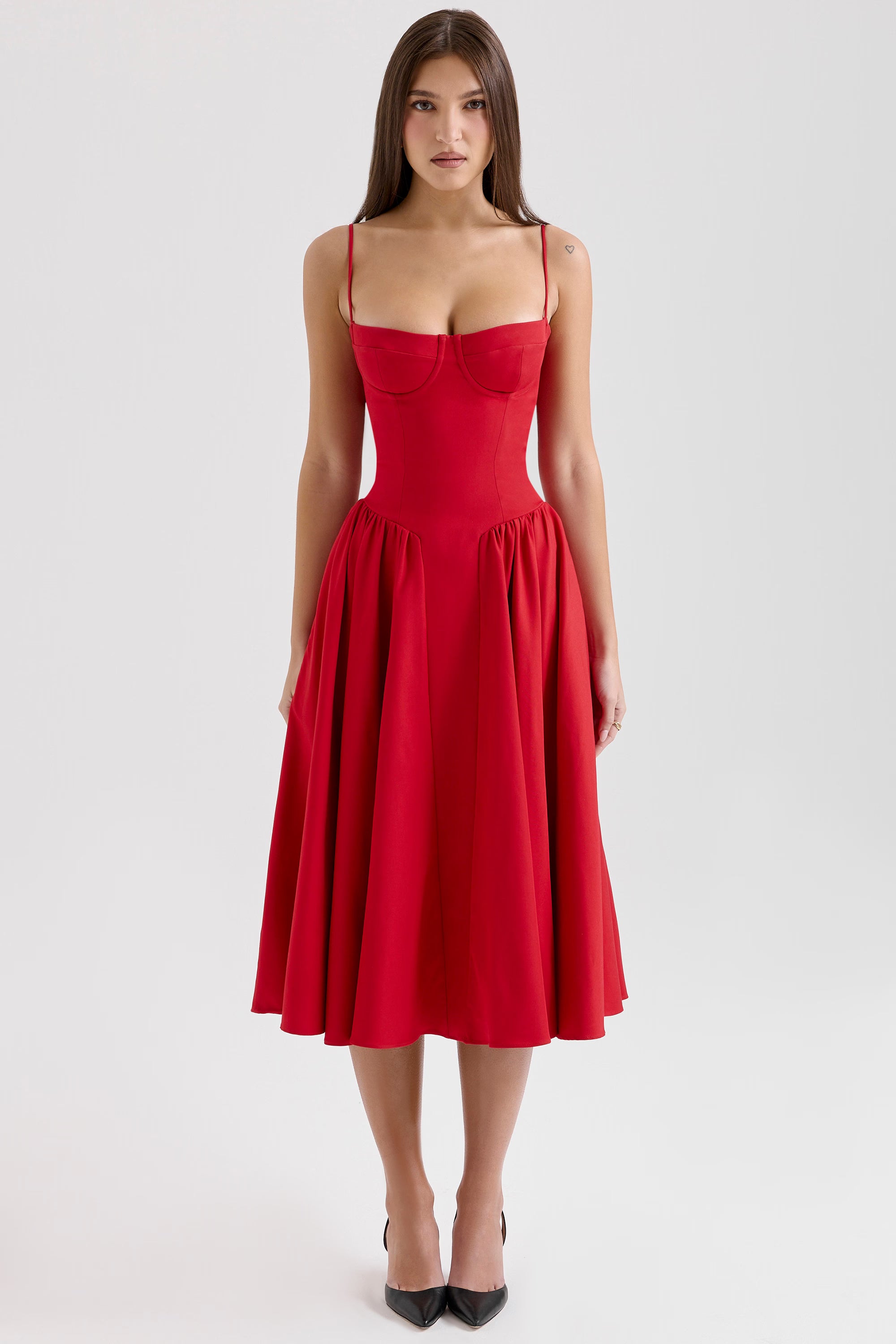 Samaria Midi Dress - Red