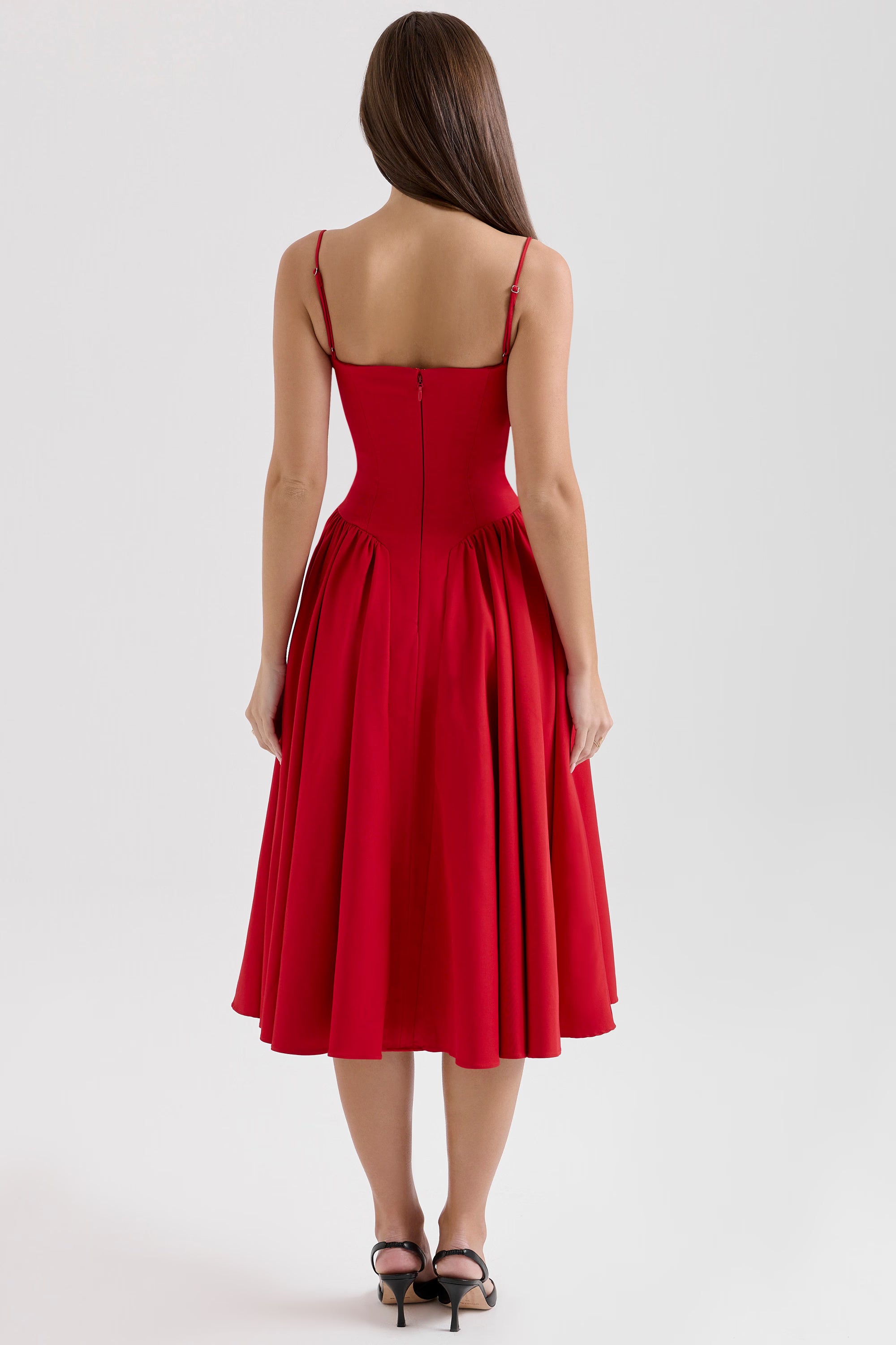 Samaria Midi Dress - Red