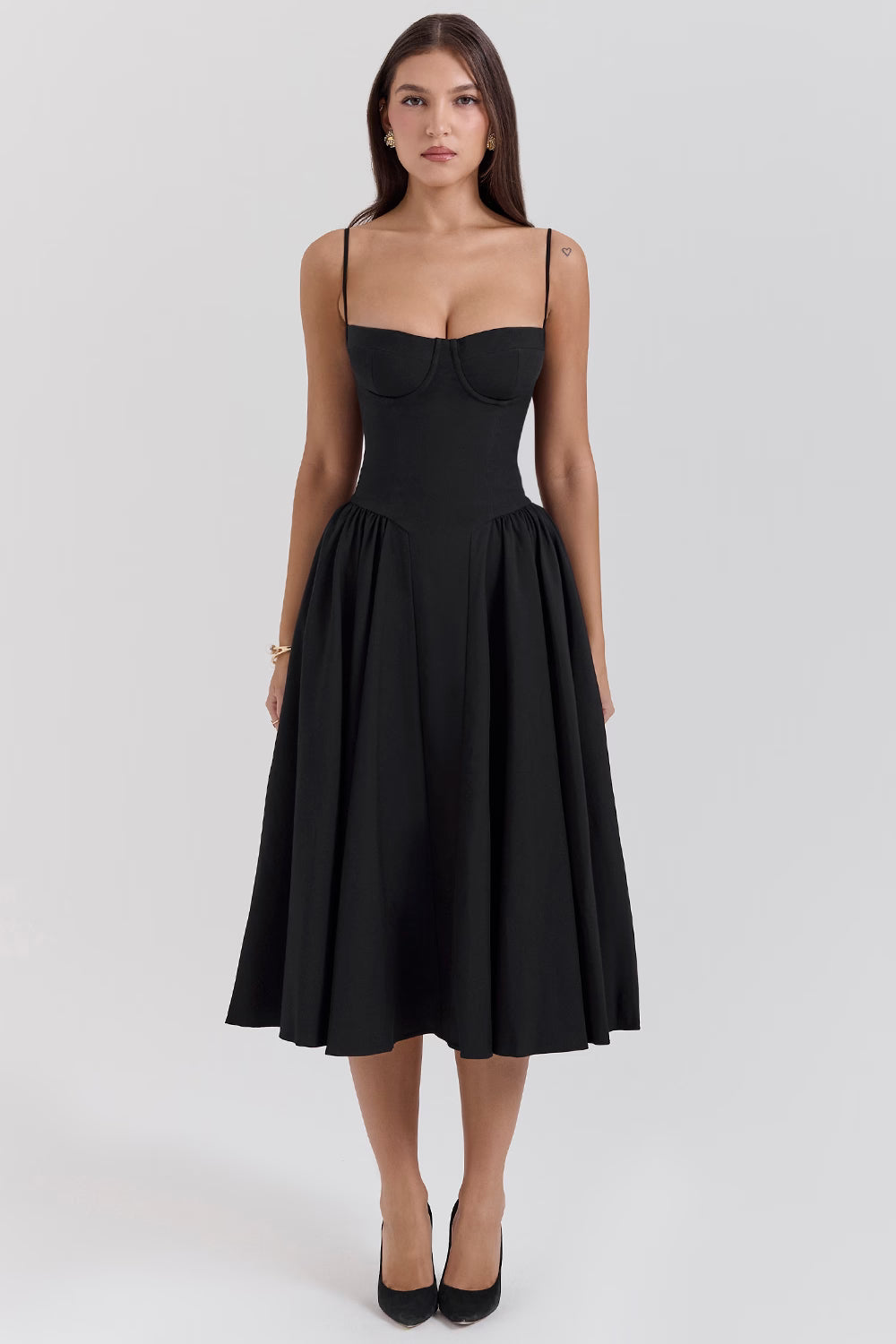 Samaria Midi Dress - Black