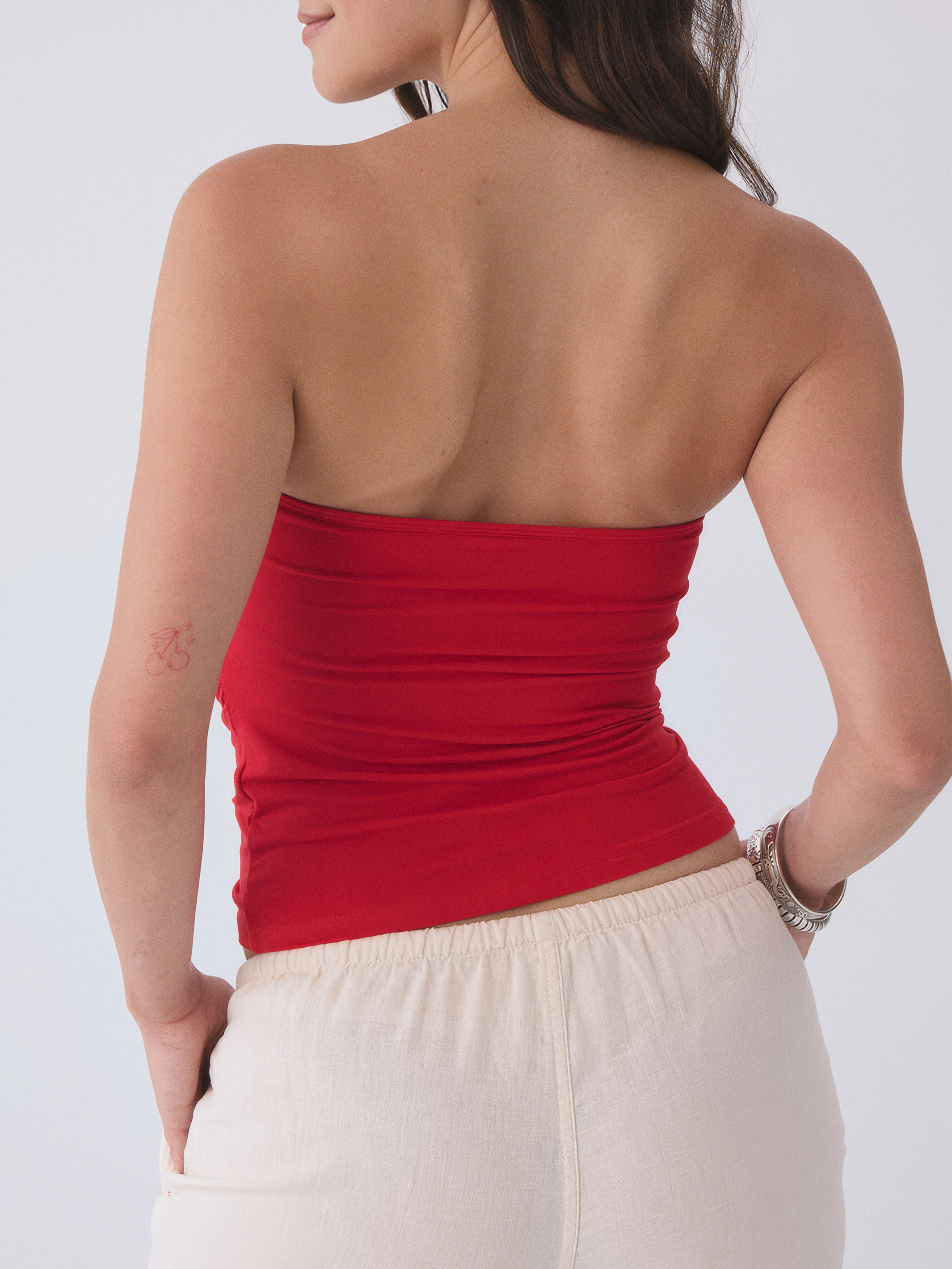 Ruched Strapless Tube Top β Compressive Fit