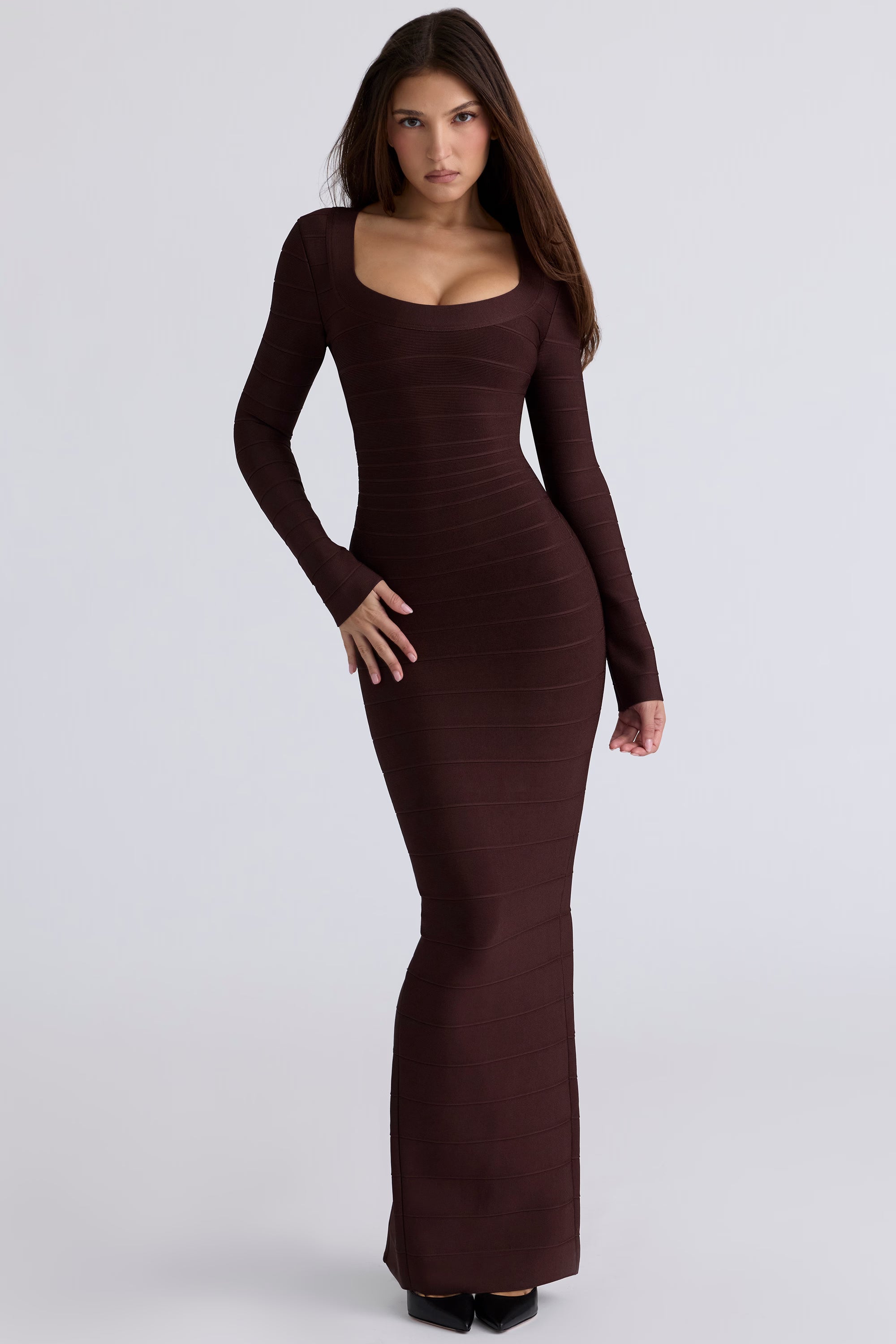 The OG Maxi Dress Longue Sleeve - Chocolat