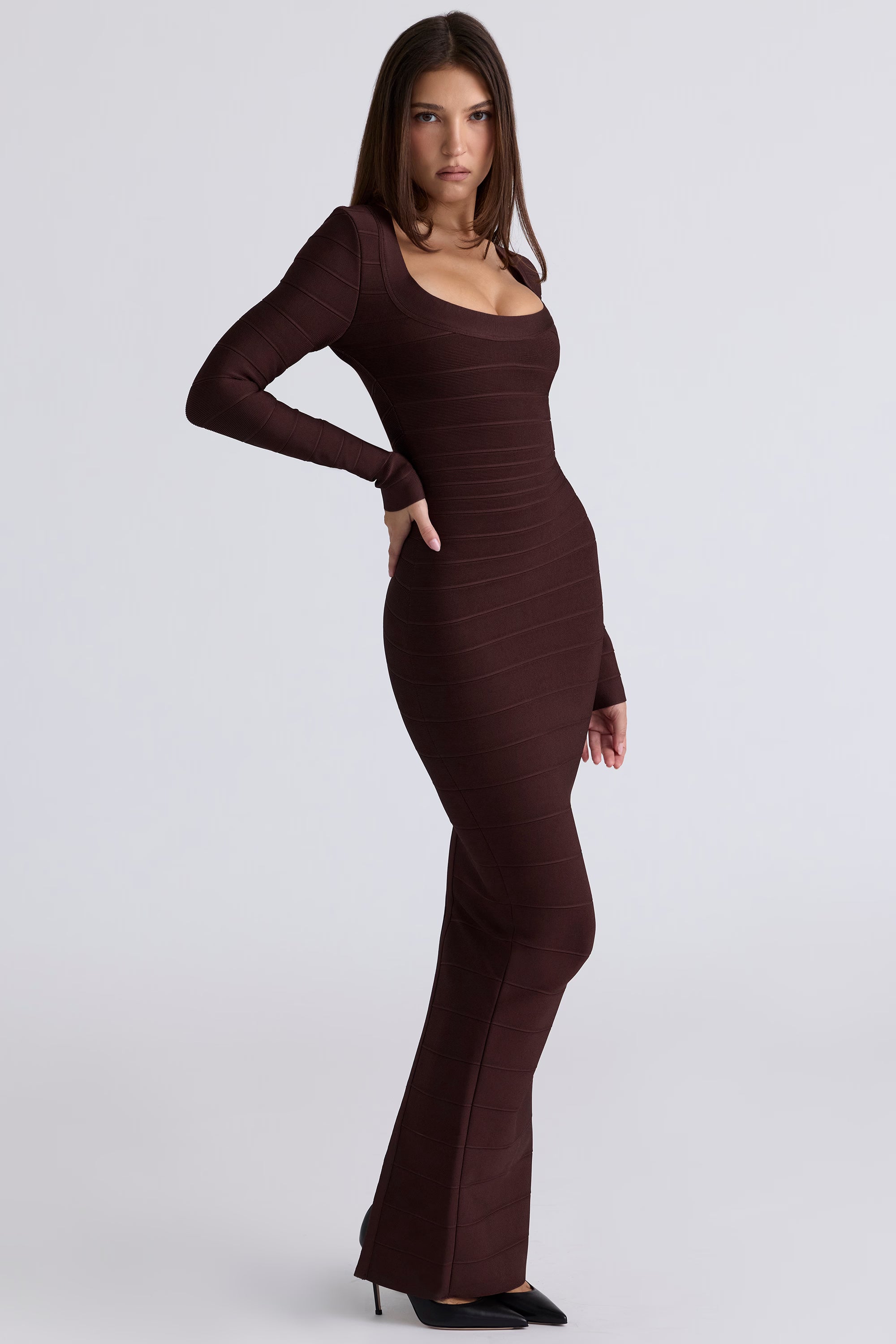 The OG Maxi Dress Longue Sleeve - Chocolat