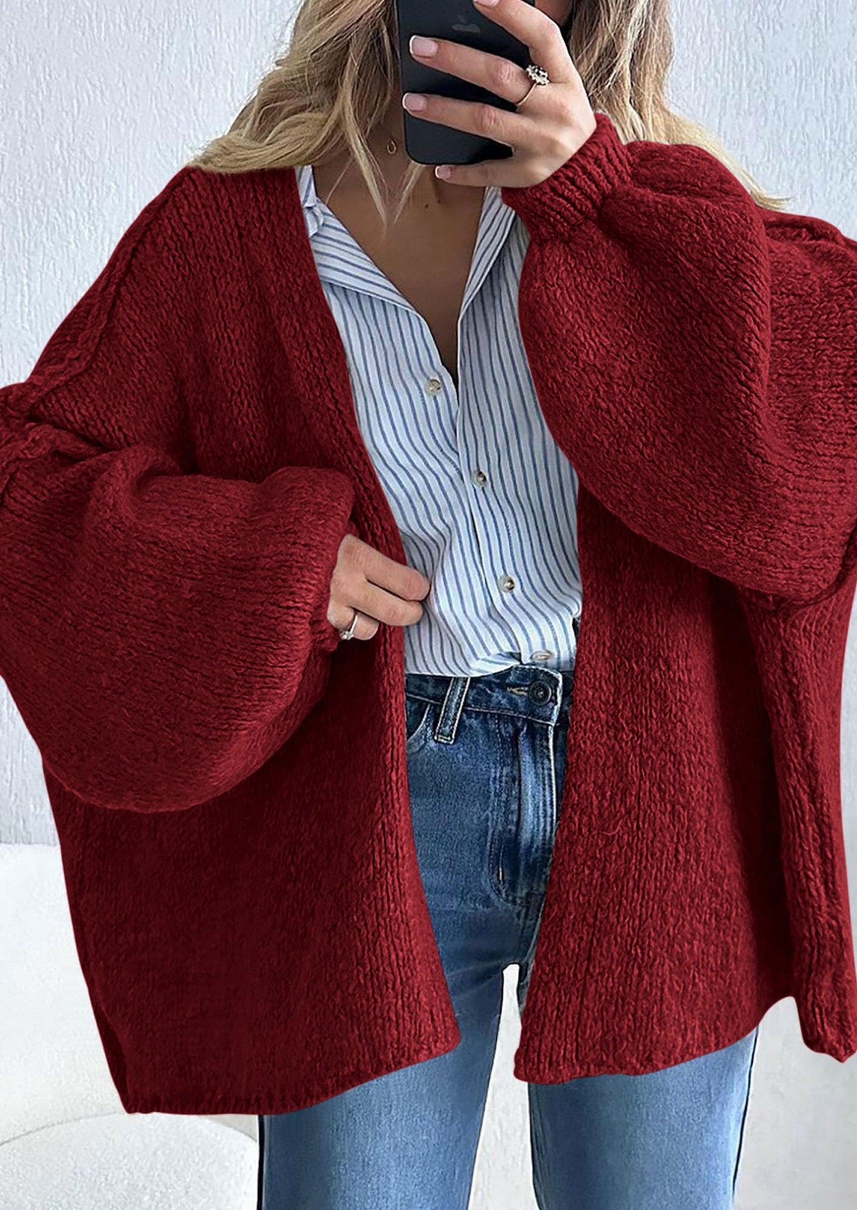 Oversized Open-Front Cardigan – Lantern Slee