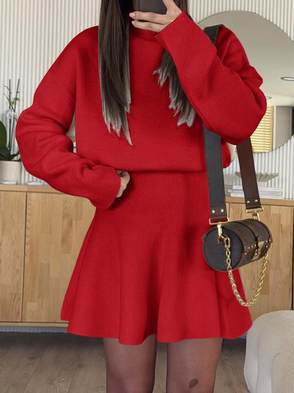 Mock-Neck Knit Sweater Dress – Effortless Cozy Chic