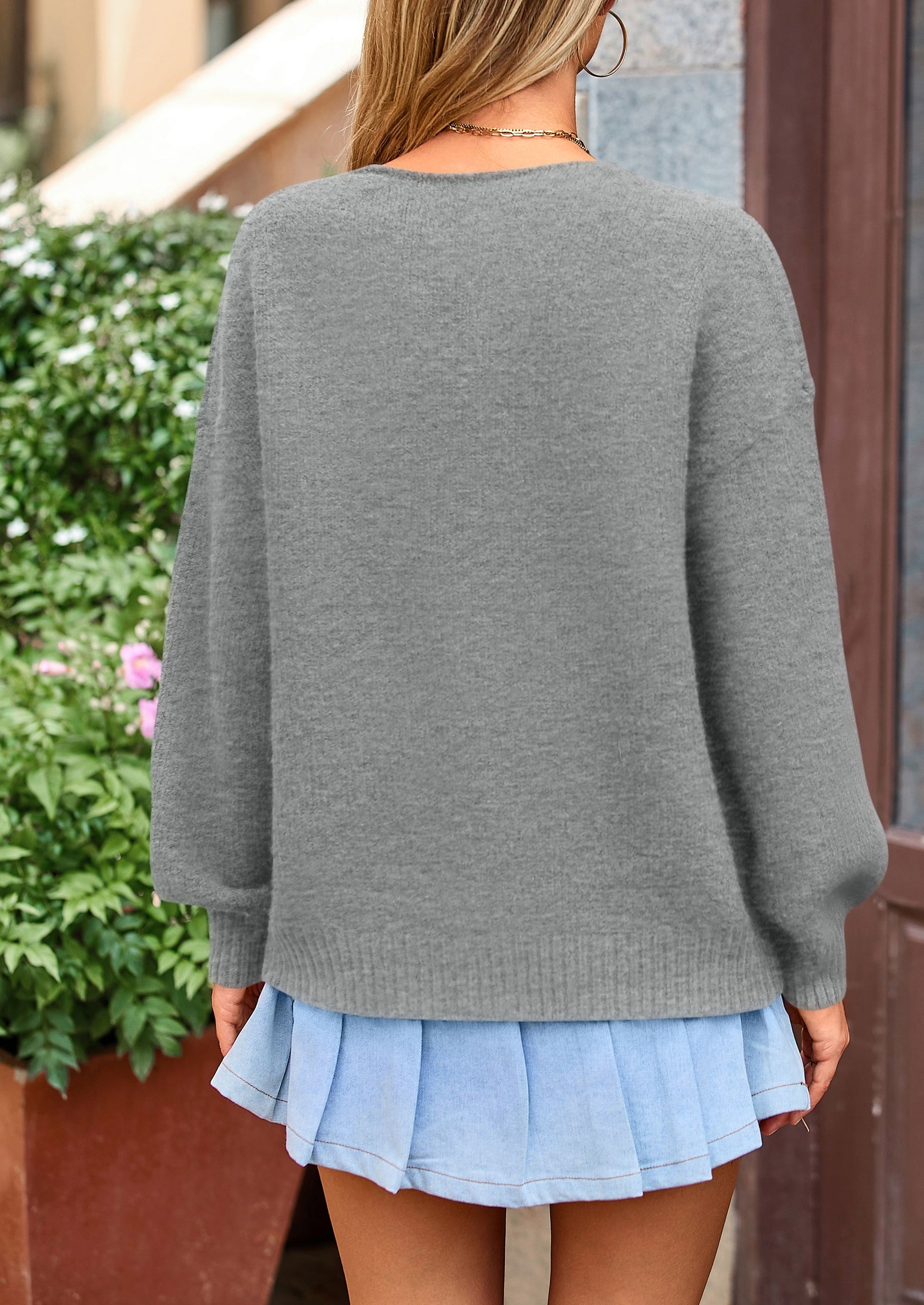 Tie-Front Bow Cardigan β Chunky Knit & Puff Sleeves
