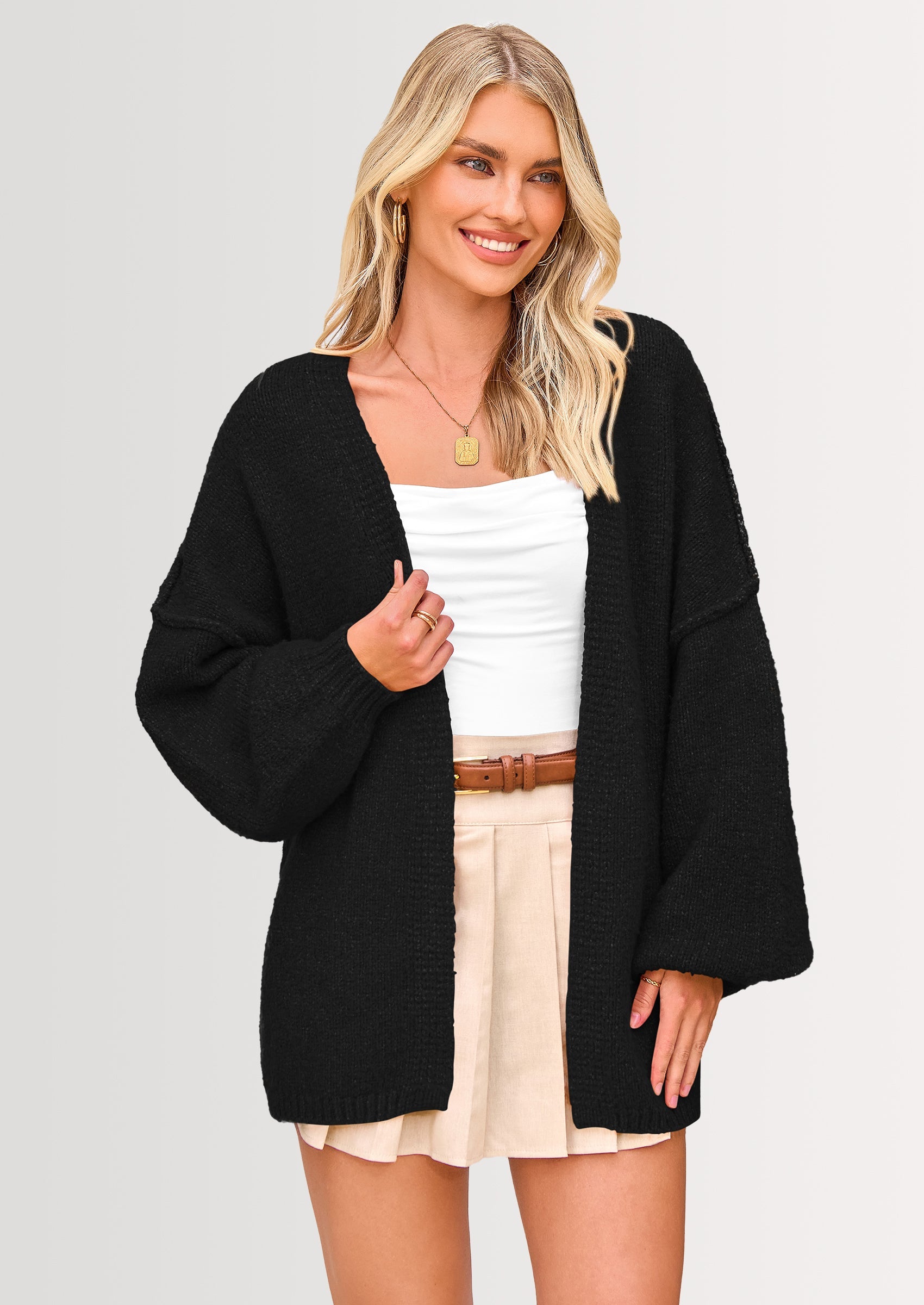 Oversized Open-Front Cardigan – Lantern Slee