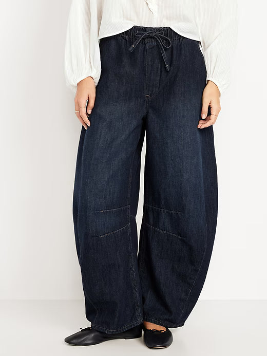 High-Waist Barrel Jeans – Relaxed Balloon Fit