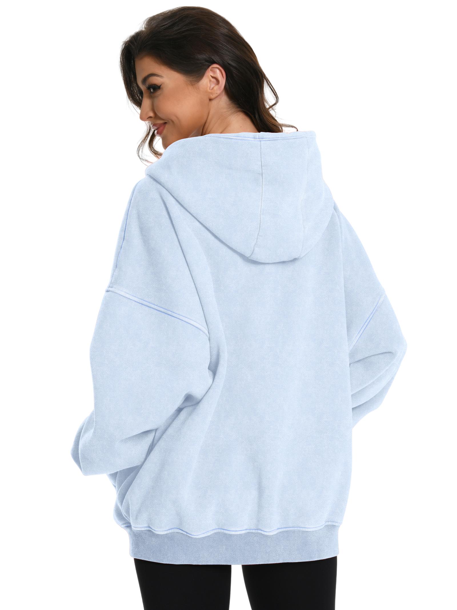 Double Zip Oversized Acid Wash Hoodie – Heavyweight Comfort, Everyday Edge
