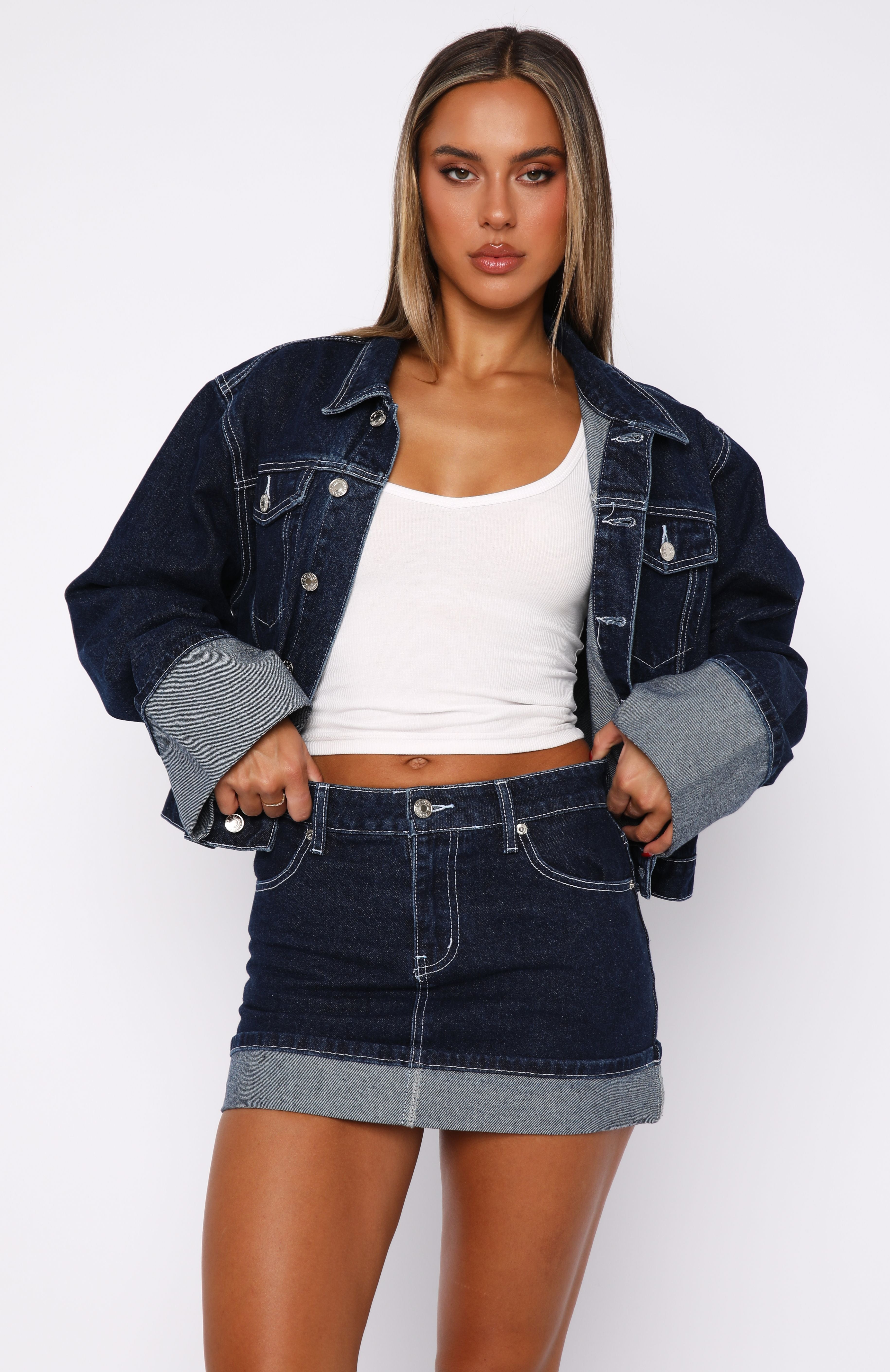 Charlotte Denim Mini Skirt Tan Wash