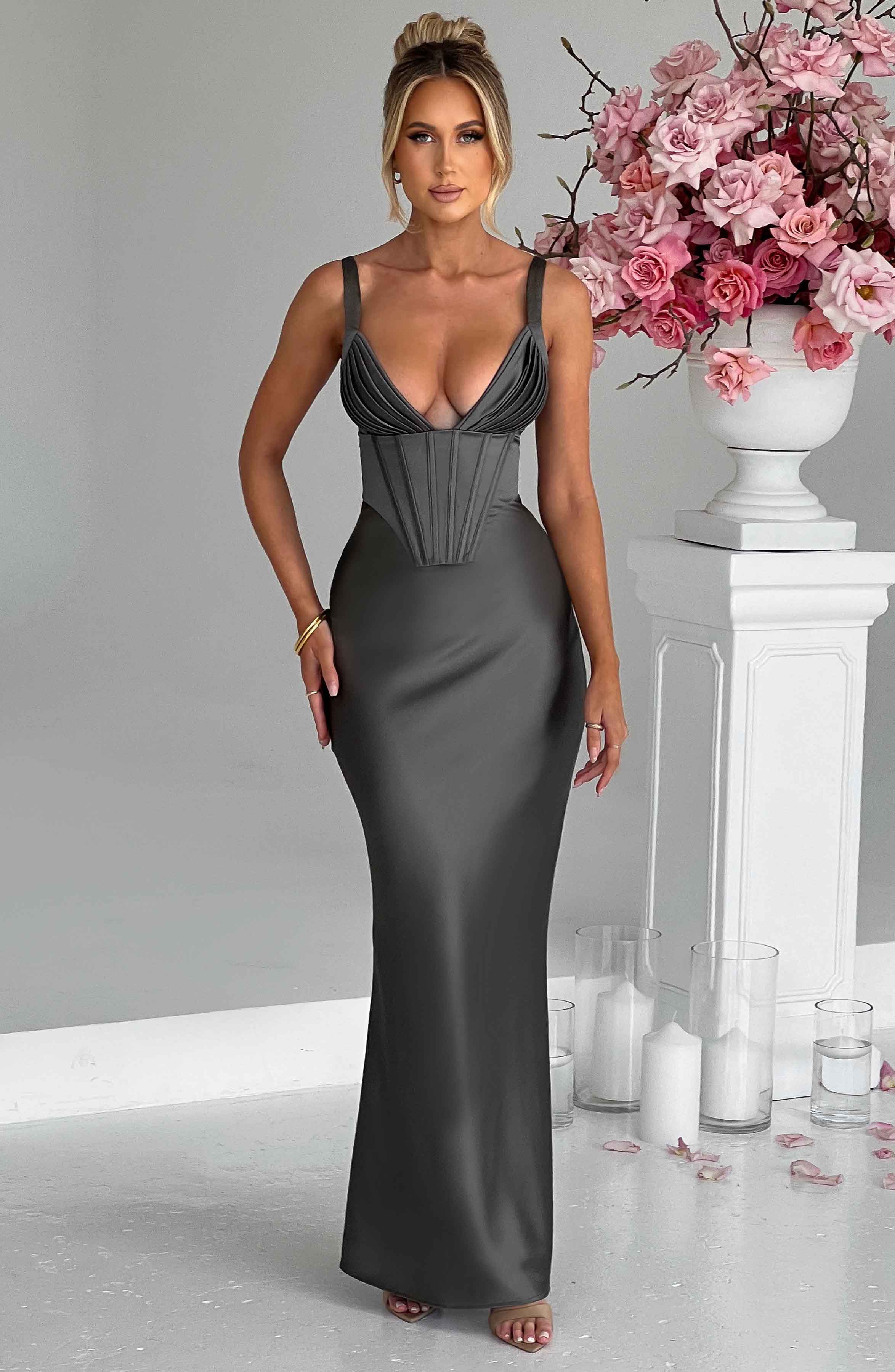 Shae Maxi Dress - Charcoal Gray