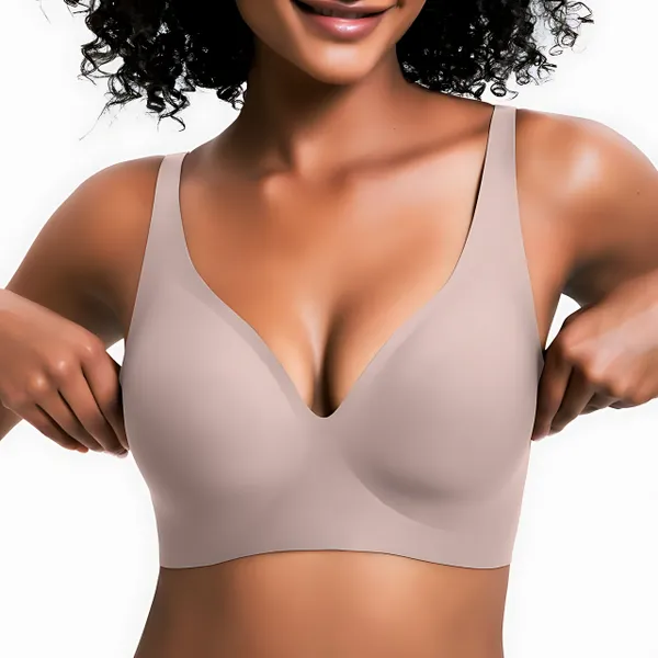 VRCÔMFY Vivid Bloom V-Neck Wireless Bra - Comfort & Lift for Women (VB)